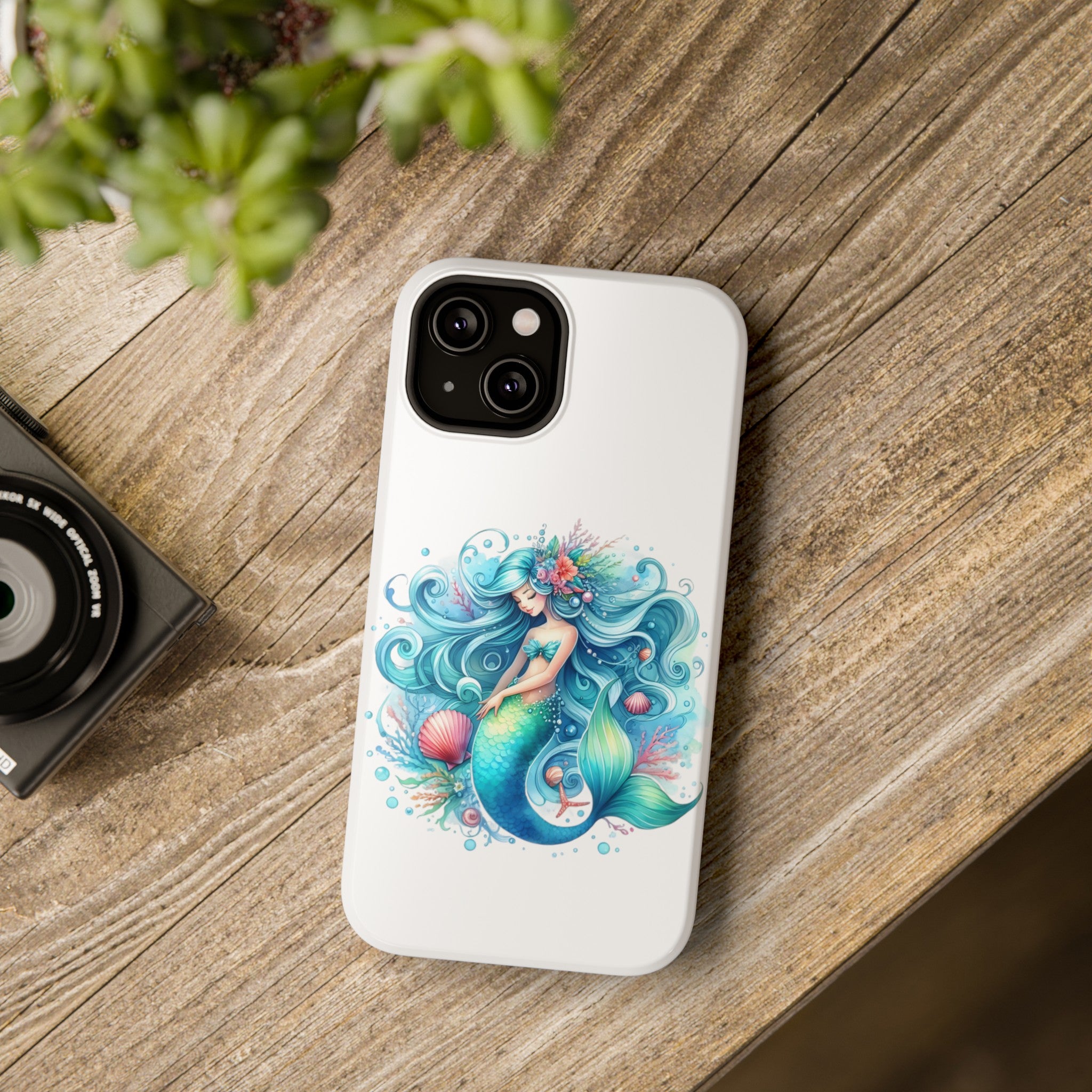 Dreamy Mermaid White Case for phone – Impact Resistant