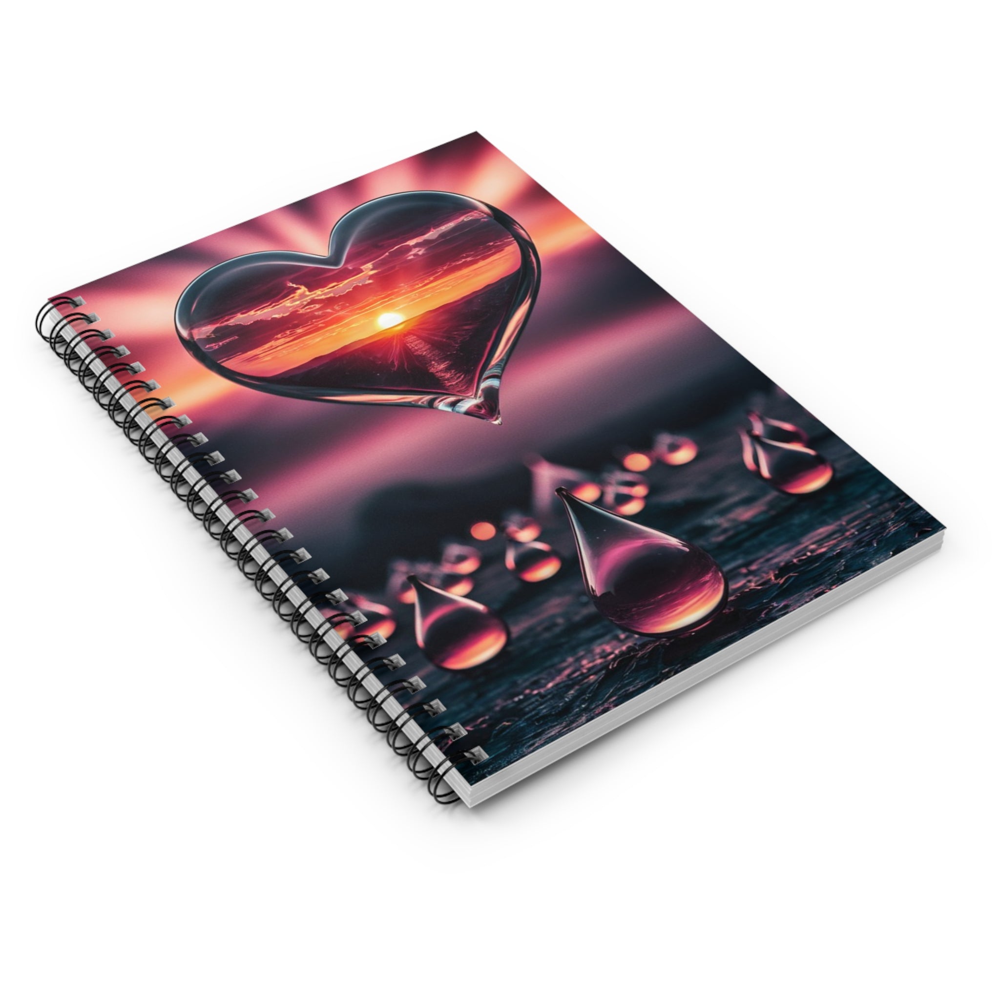 Heart Drop Sunset Notebook