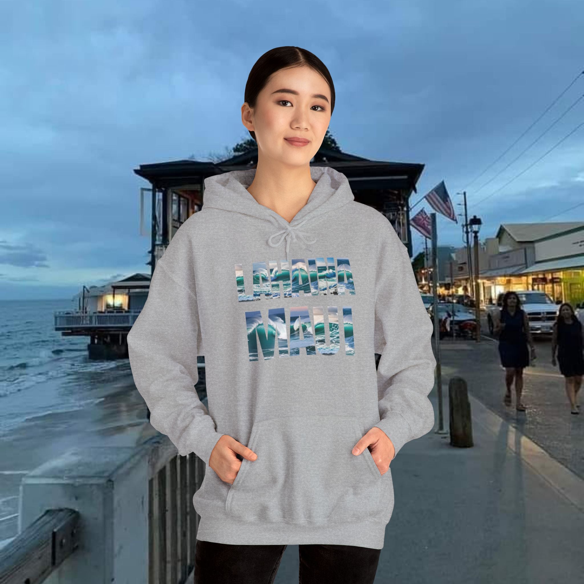 Lahaina Maui Hooded Sweatshirt Unisex Heavy Blend