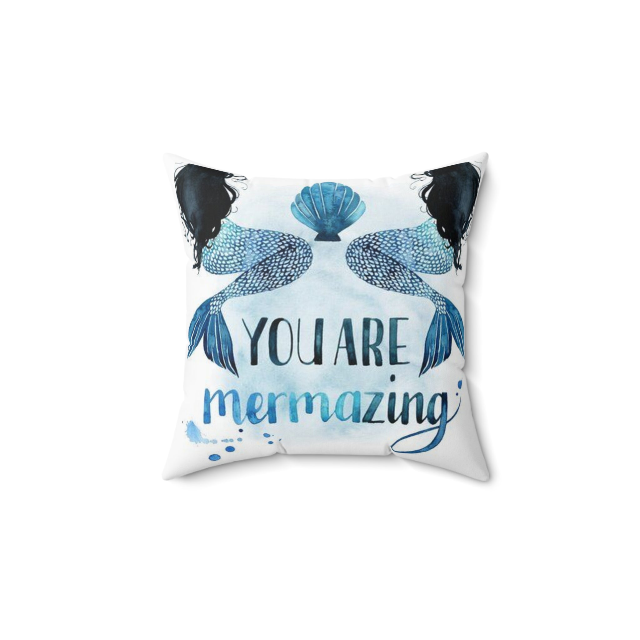 2 mermaid Spun Polyester Square Pillow