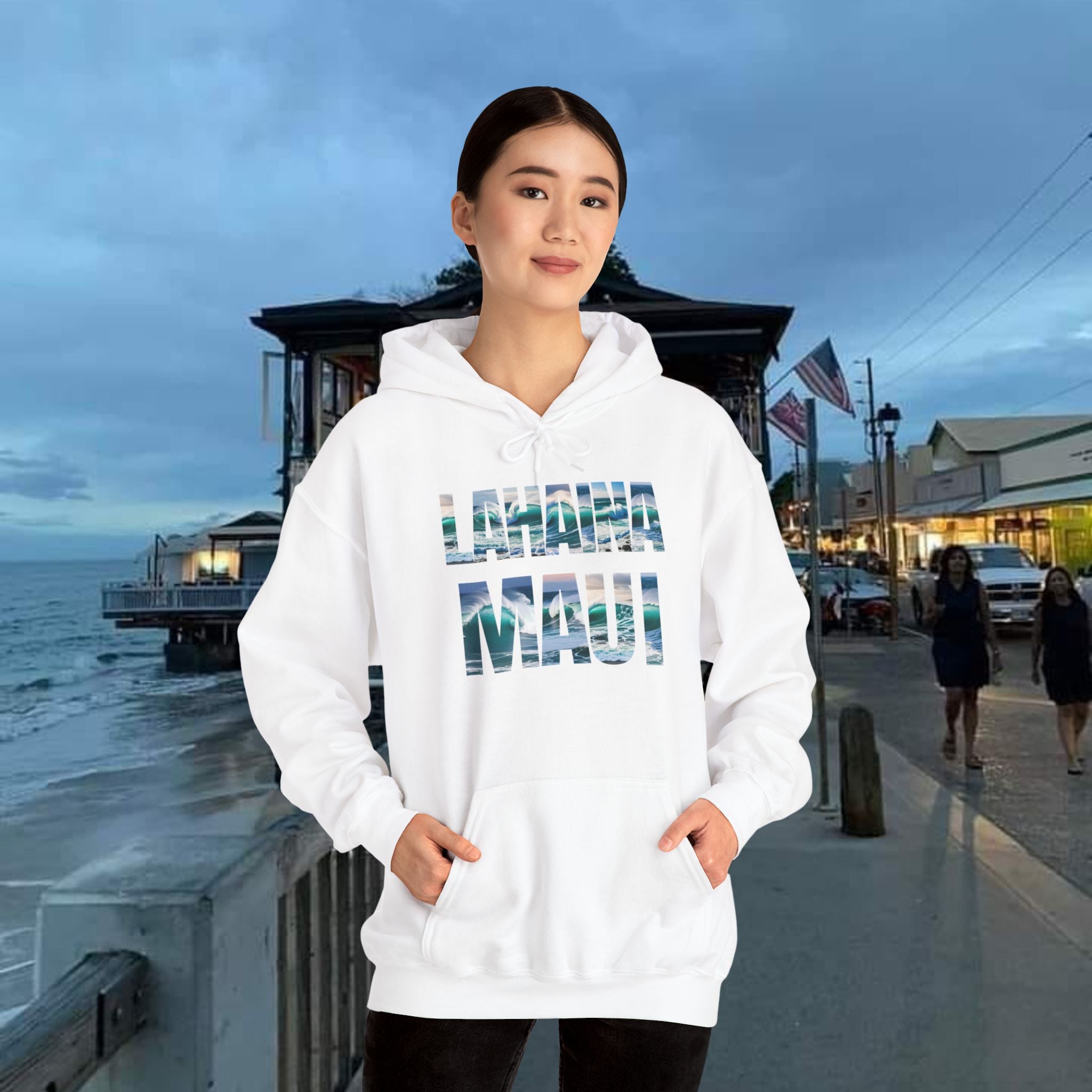 Lahaina Maui Hooded Sweatshirt Unisex Heavy Blend