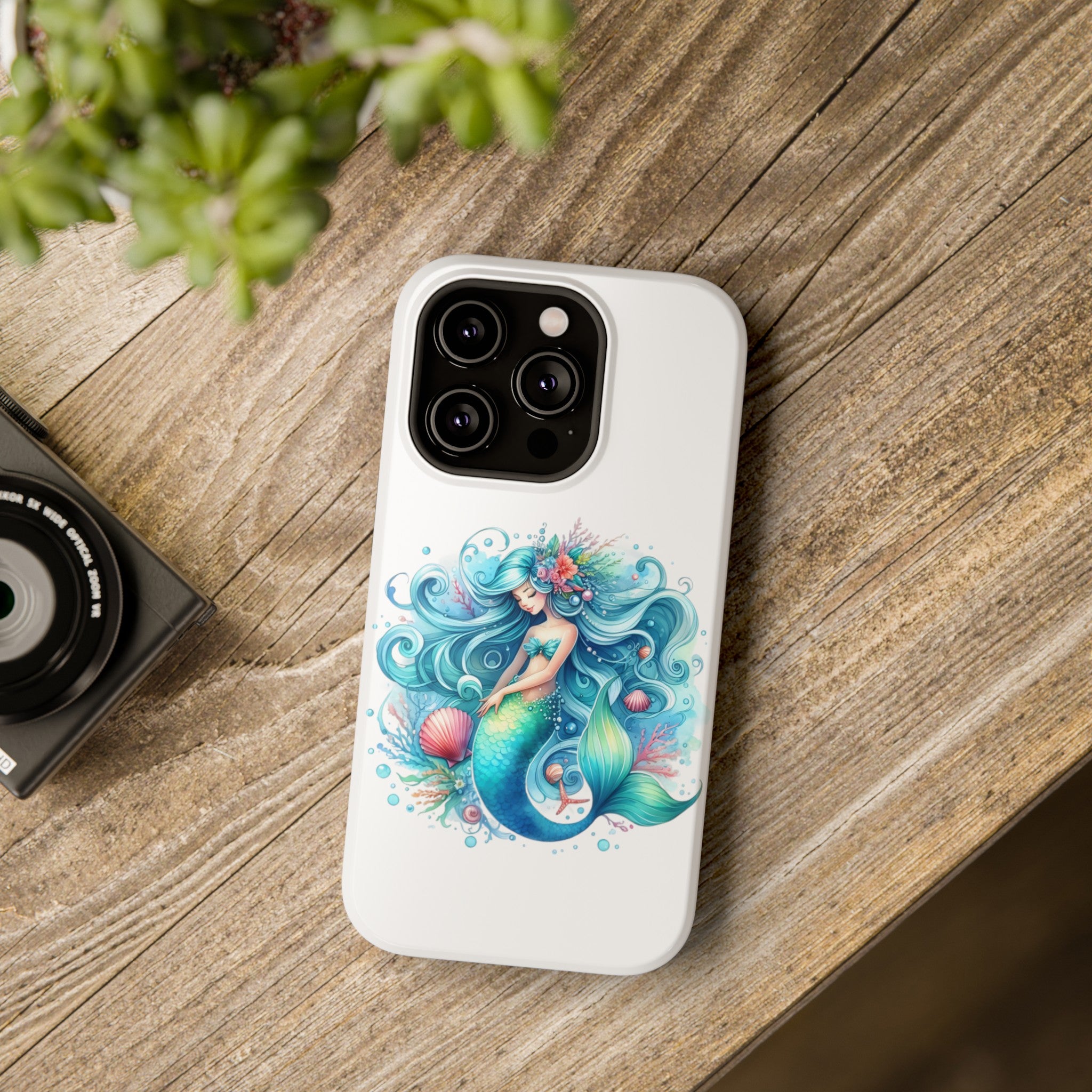Dreamy Mermaid White Case for phone – Impact Resistant