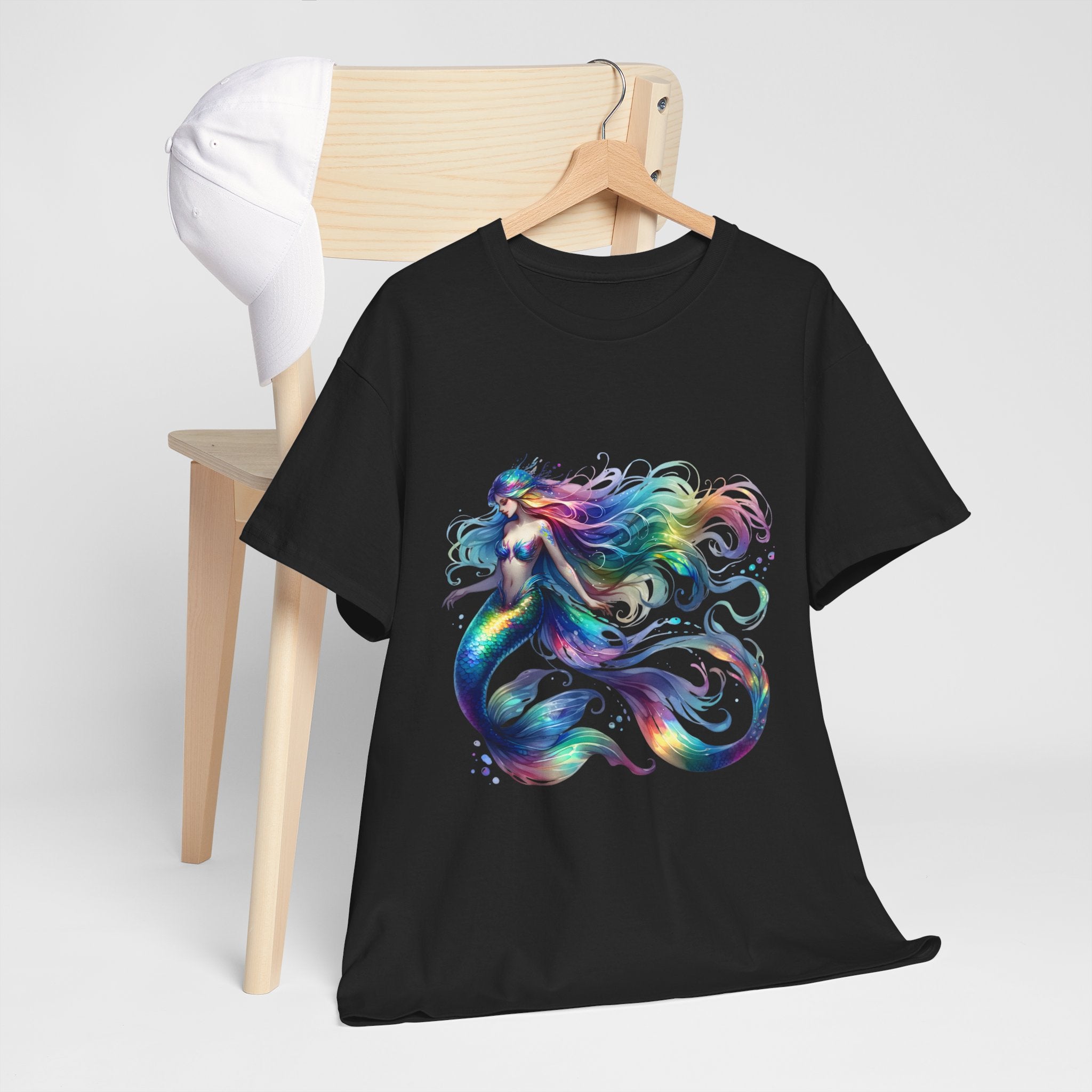 Rainbow Mermaid Heavy Cotton Tee shirt Unisex