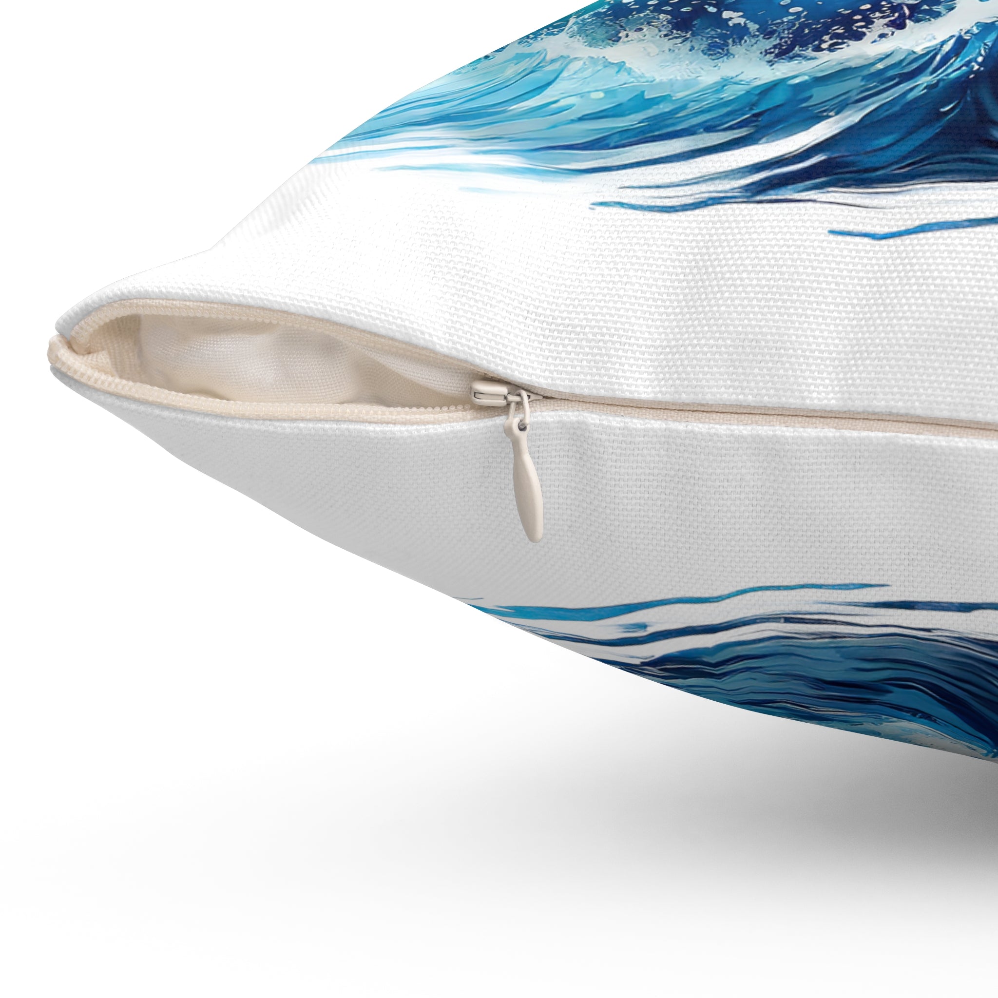 Rainbow dolphin Spun Polyester Square Pillow