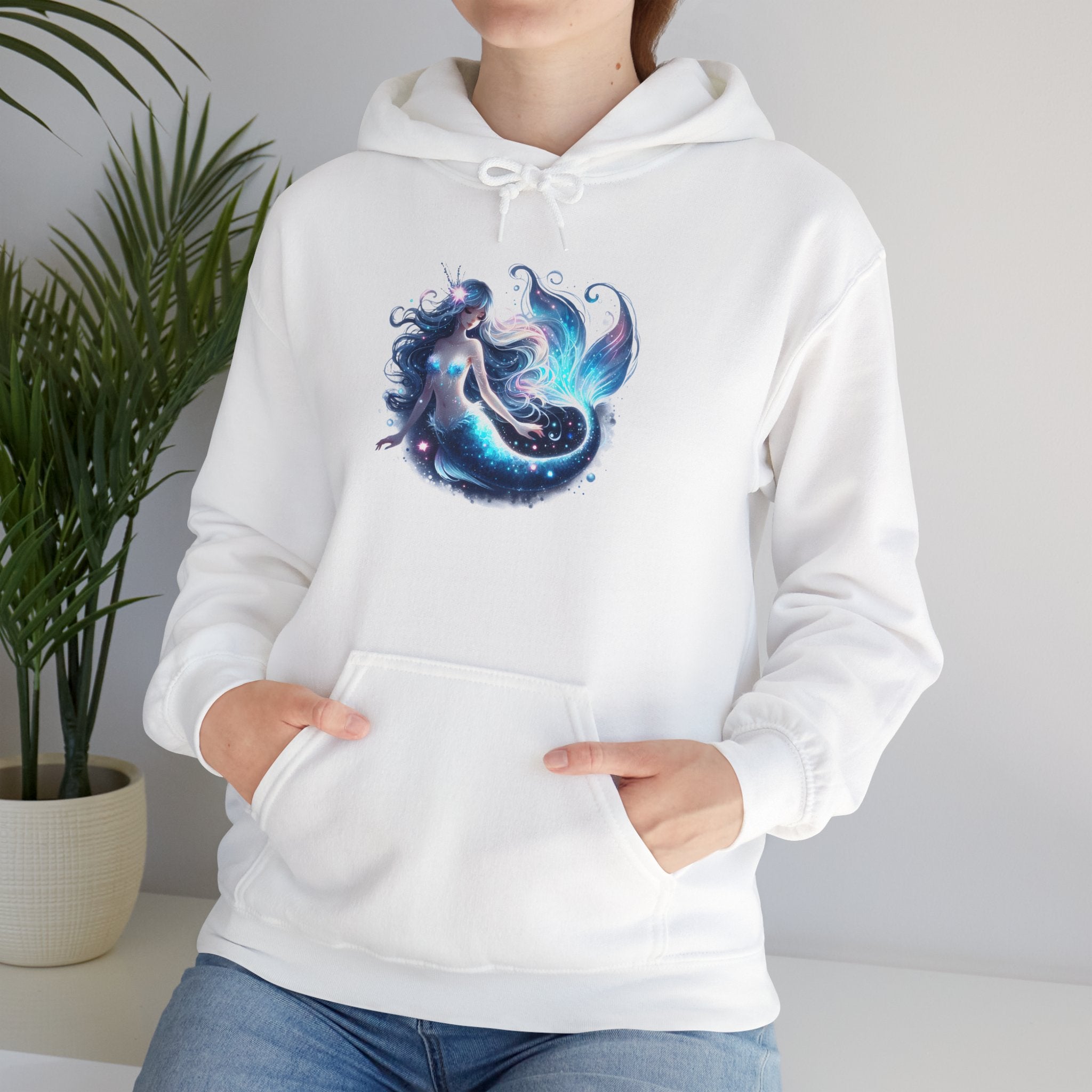 Blue Mermaid Hooded Sweatshirt Unisex Heavy Blend