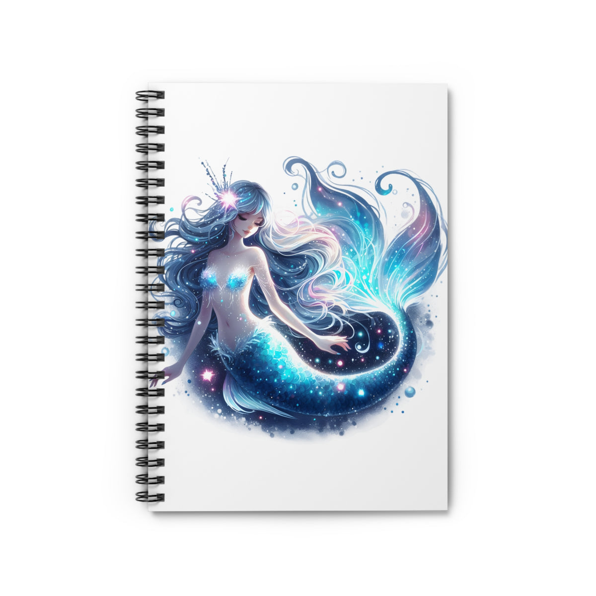 Blue Neon Mermaid Notebook