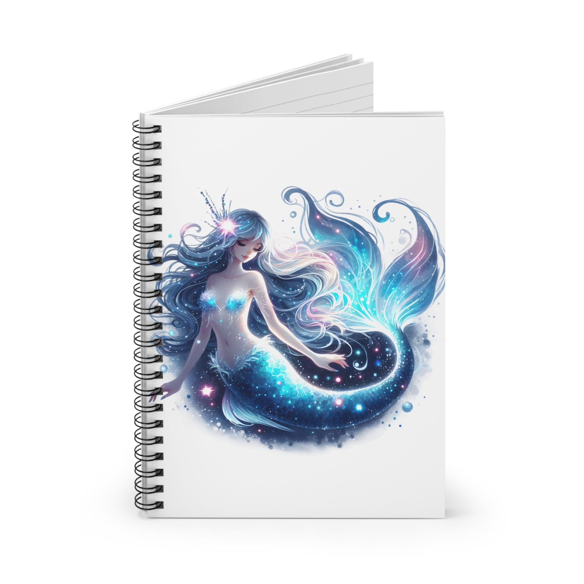 Blue Neon Mermaid Notebook