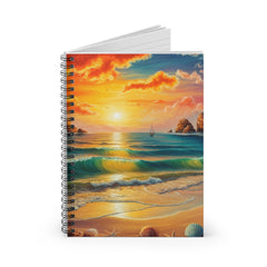 Golden Seashell Sunset Notebook