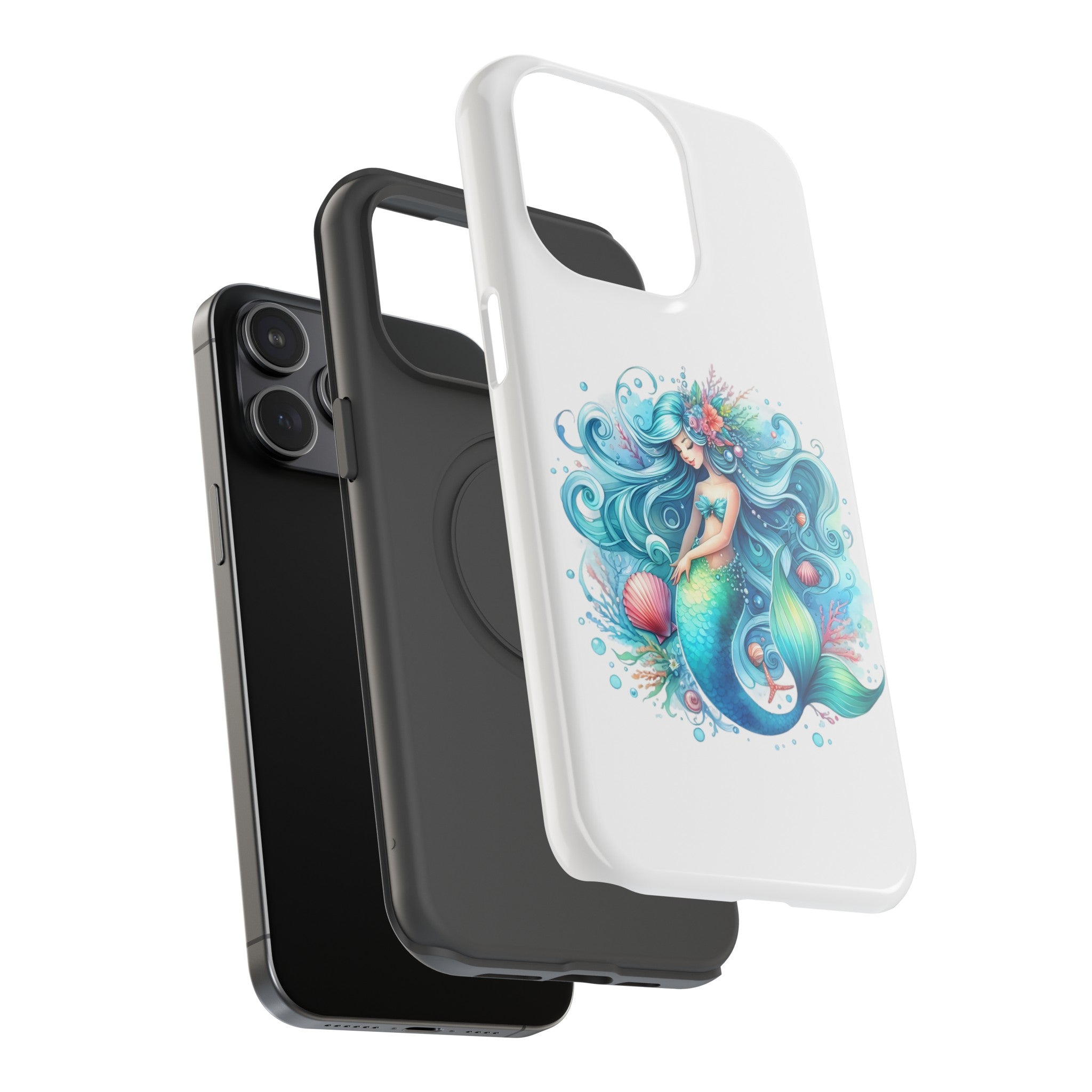 Dreamy Mermaid White Case for phone – Impact Resistant