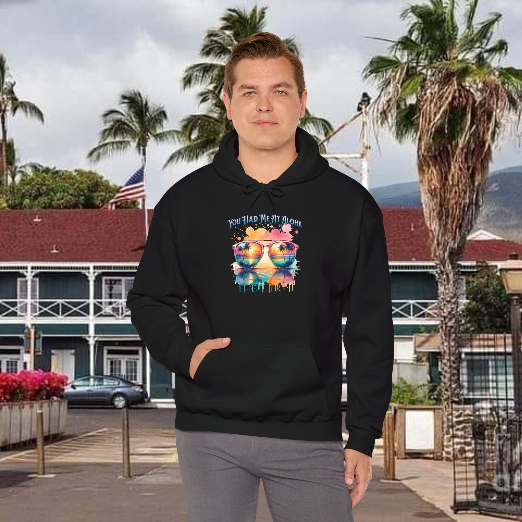 You Had Me At Aloha Hooded Sweatshirt Unisex Heavy Blend