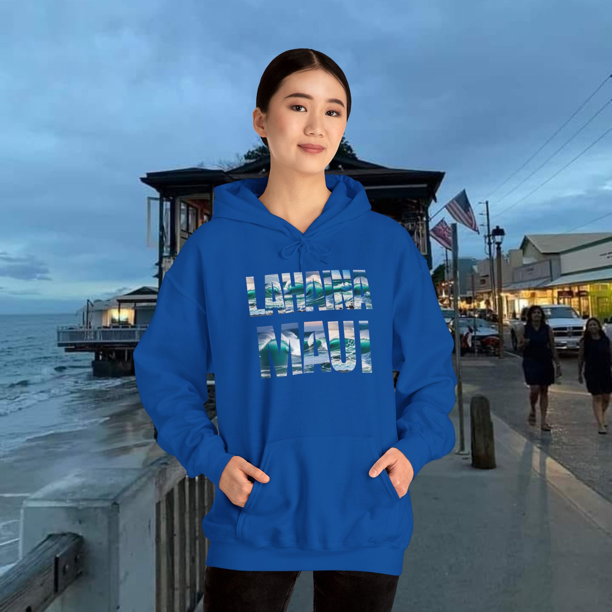 Lahaina Maui Hooded Sweatshirt Unisex Heavy Blend