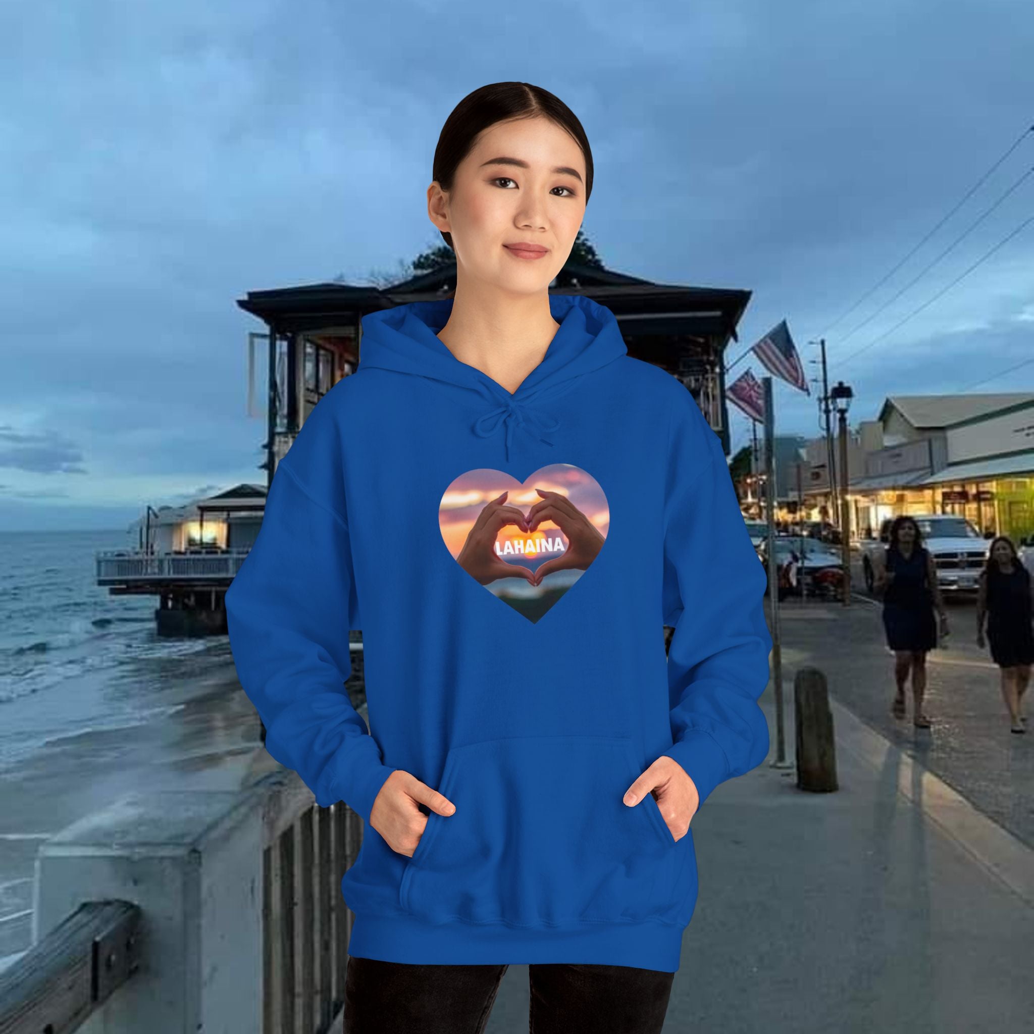 Lahaina beach Hooded Sweatshirt Unisex Heavy Blend