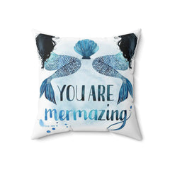 2 mermaid Spun Polyester Square Pillow