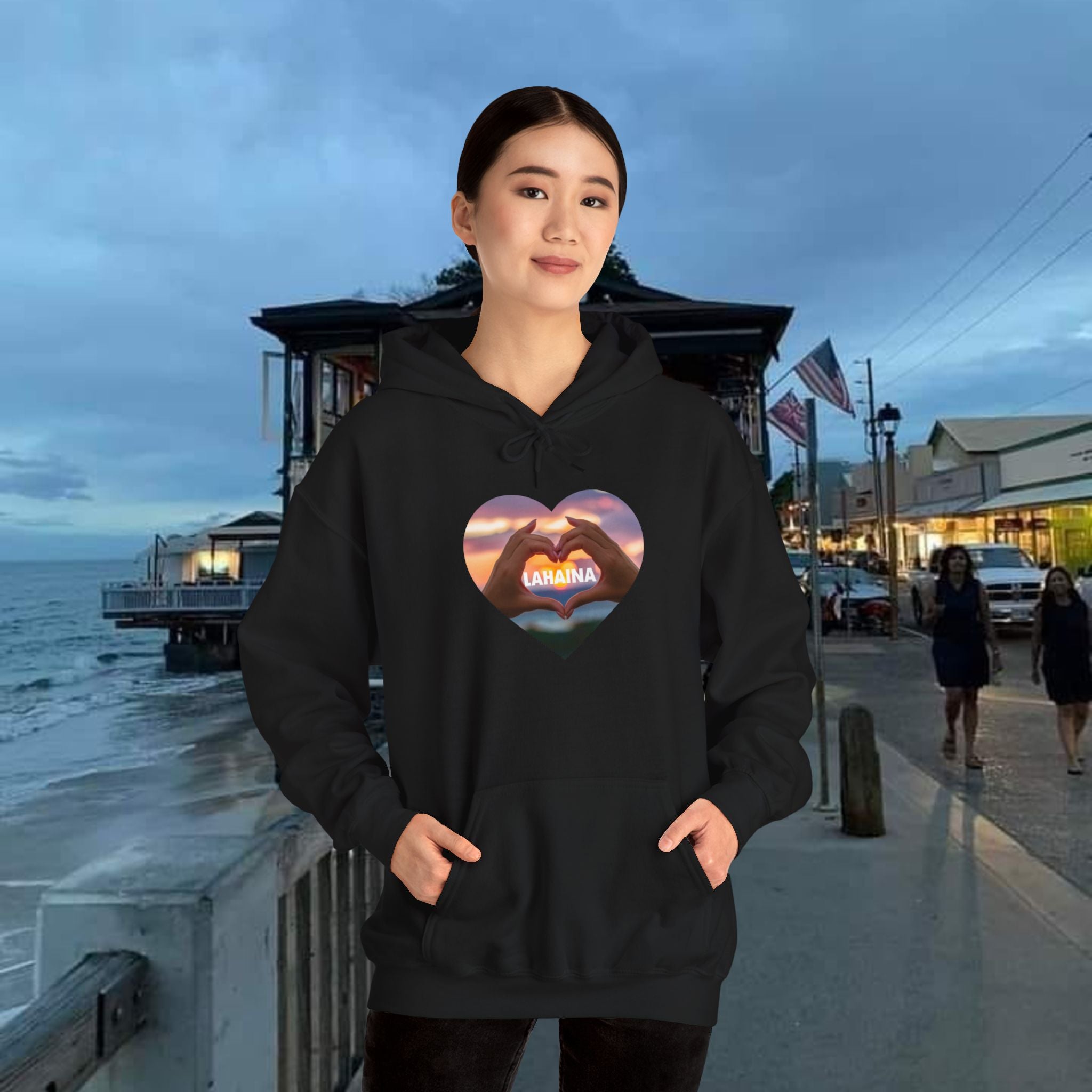 Lahaina beach Hooded Sweatshirt Unisex Heavy Blend