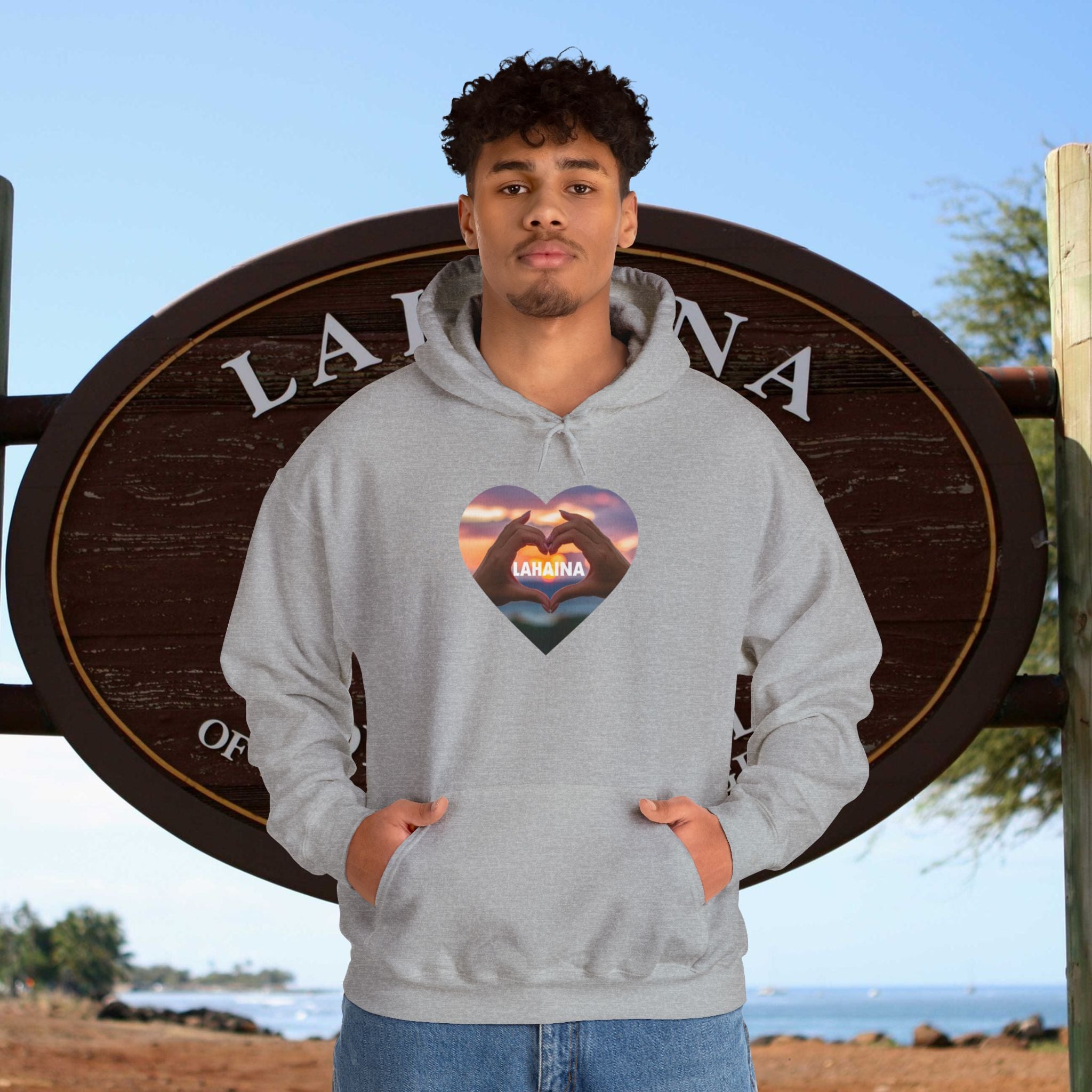 Lahaina beach Hooded Sweatshirt Unisex Heavy Blend