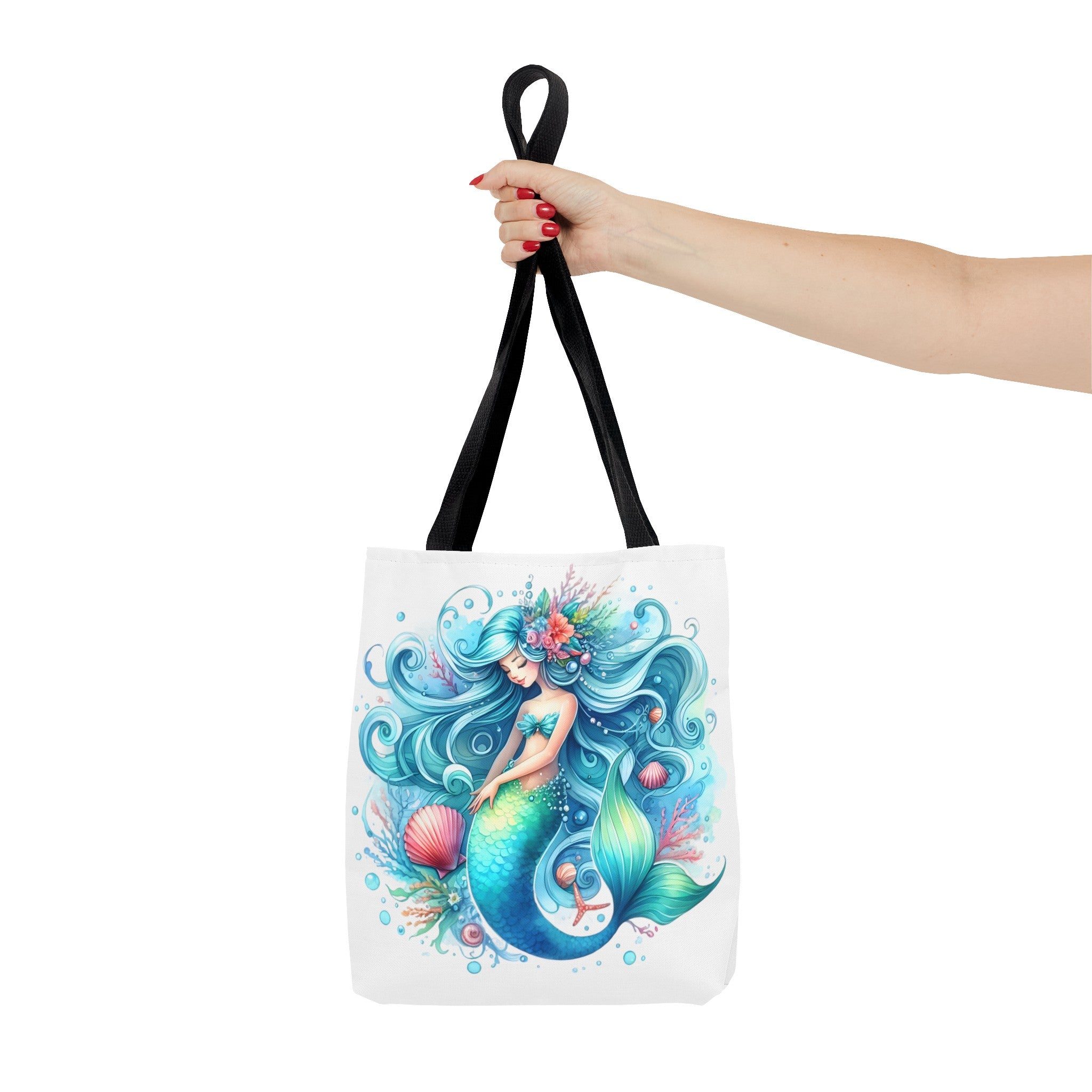 Blue sleepy mermaid Tote Bag (AOP)