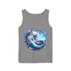 Blue Mermaid Black Tank Top – Unisex Garment-Dyed Comfort