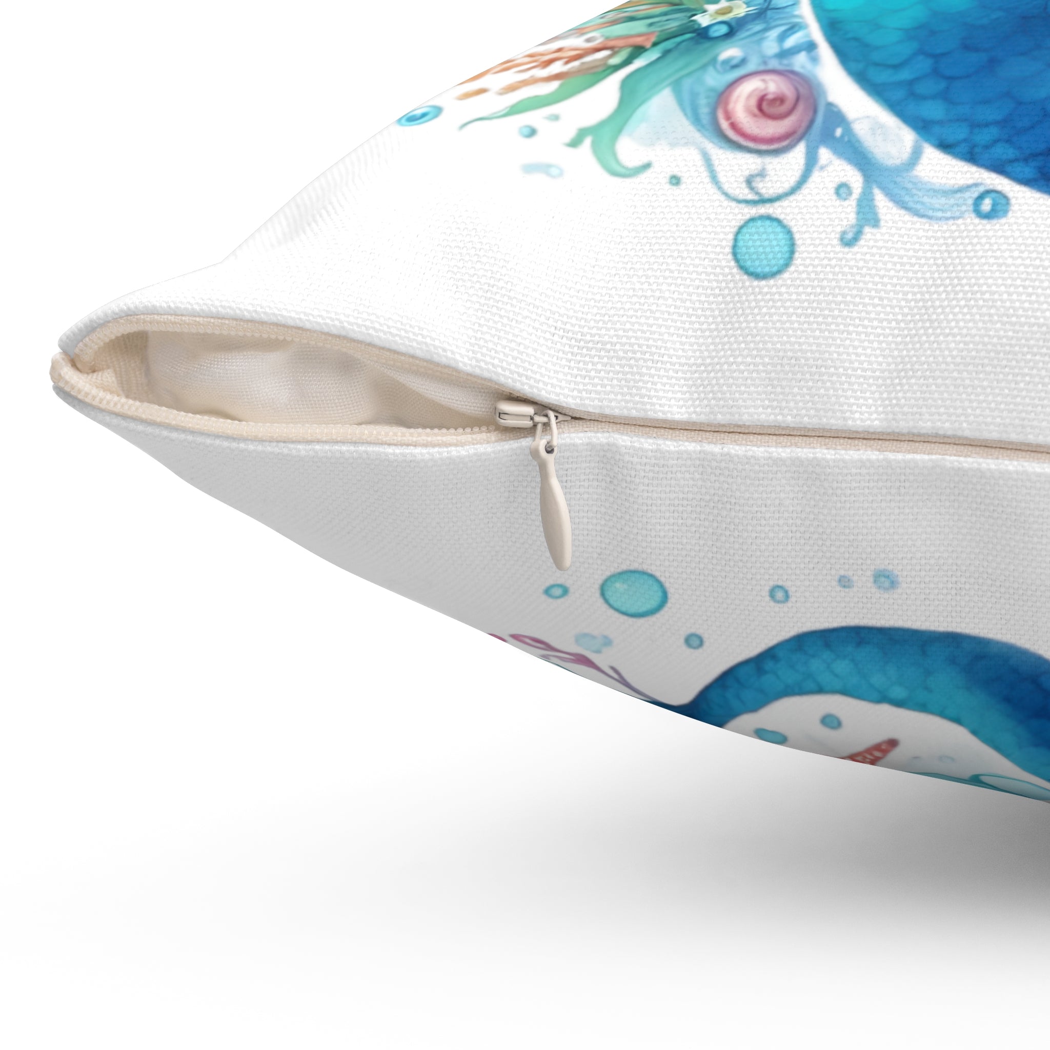 Sleepy mermaid Spun Polyester Square Pillow