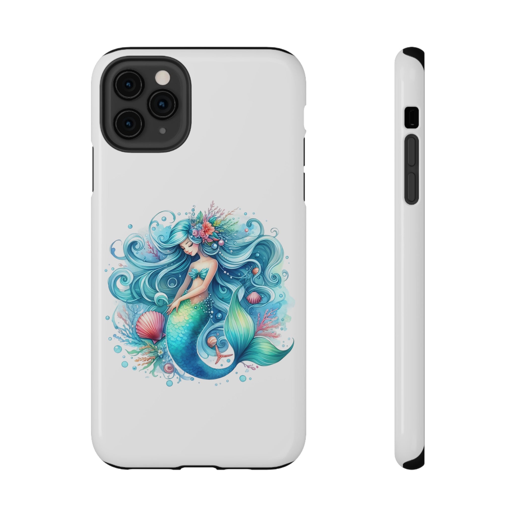 Dreamy Mermaid White Case for phone – Impact Resistant