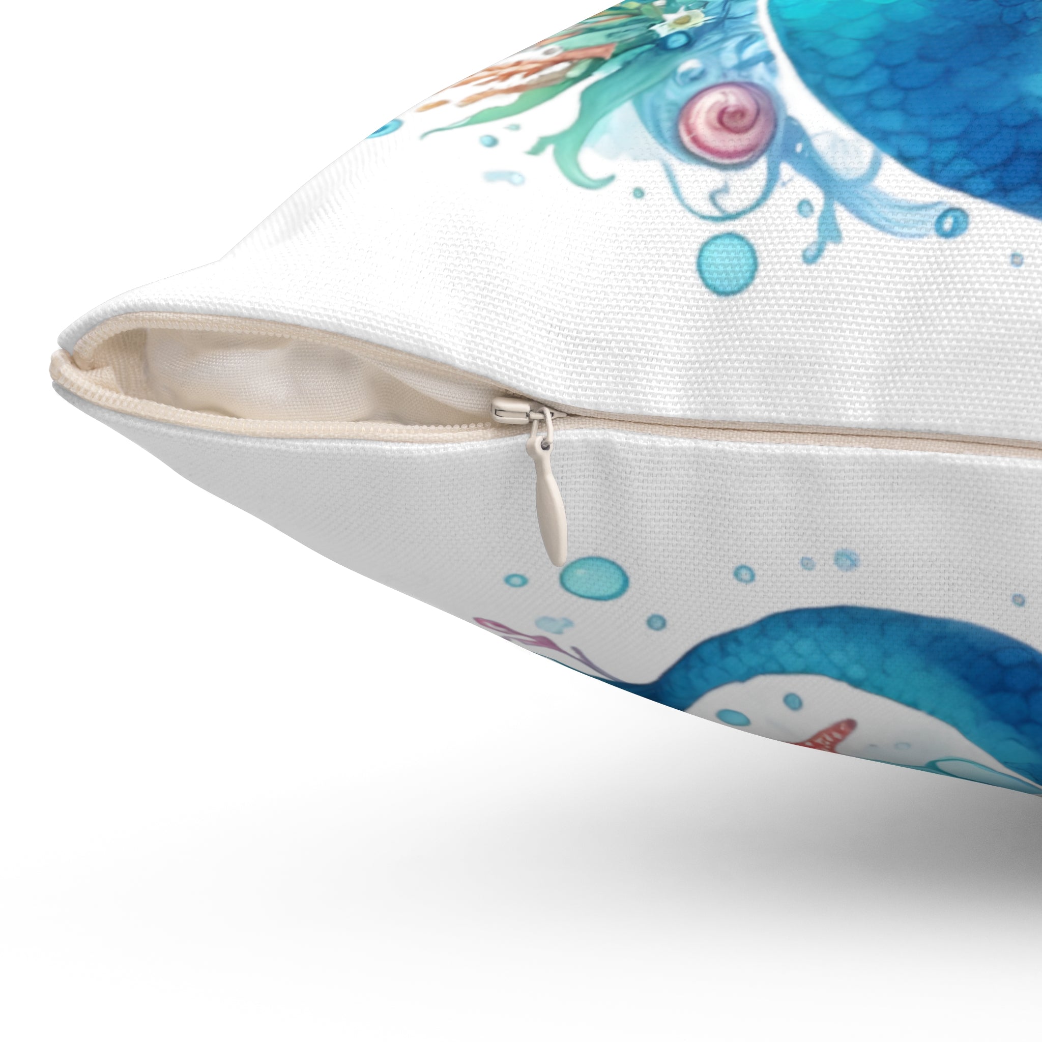 Sleepy mermaid Spun Polyester Square Pillow
