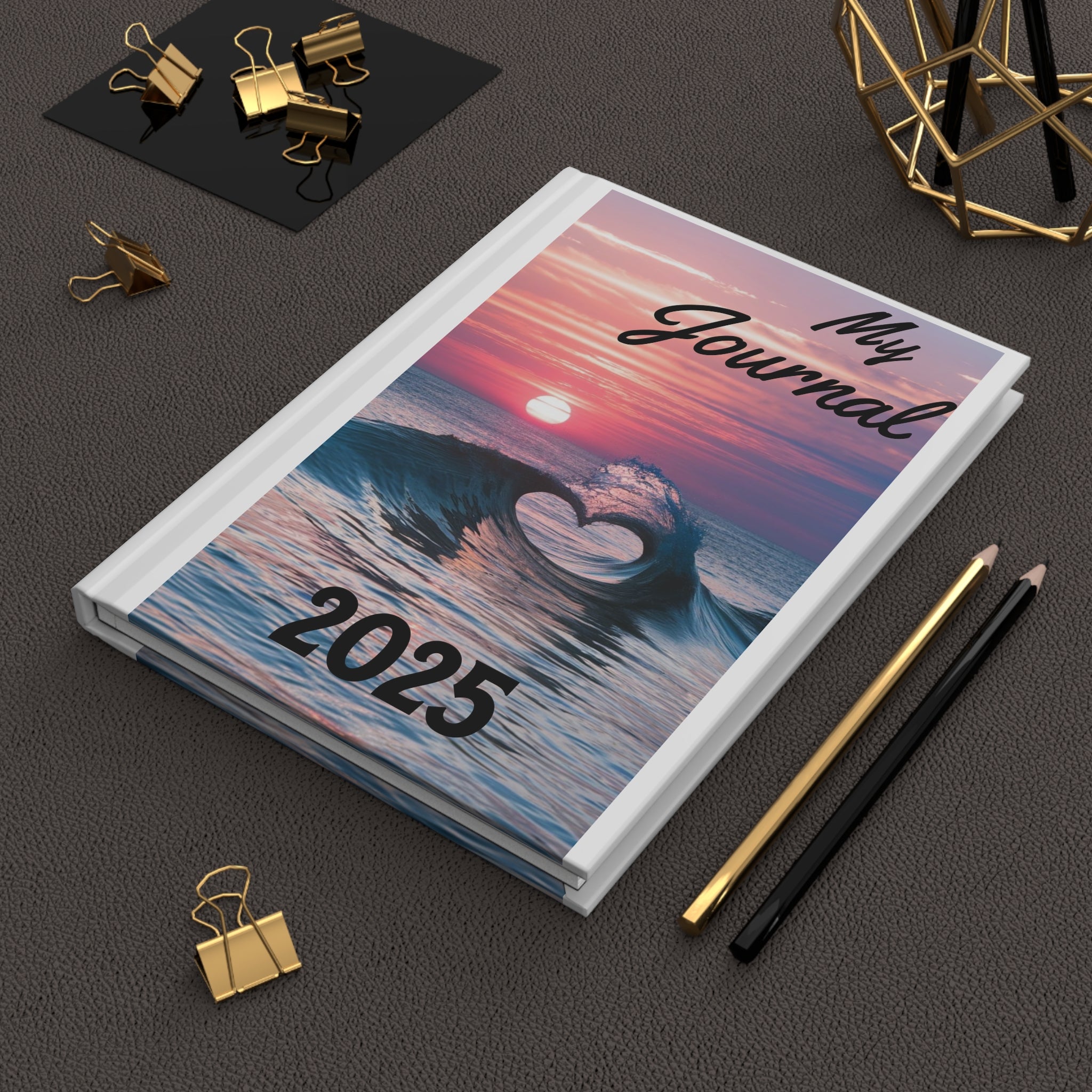 Heart wave Hardcover Journal Matte