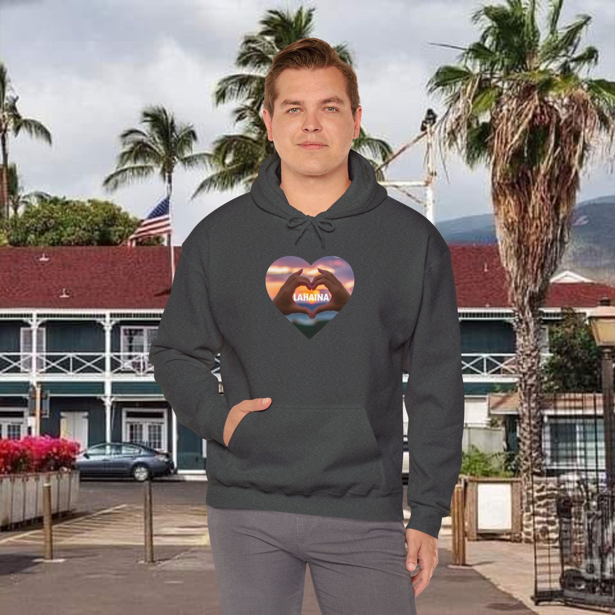 Lahaina beach Hooded Sweatshirt Unisex Heavy Blend