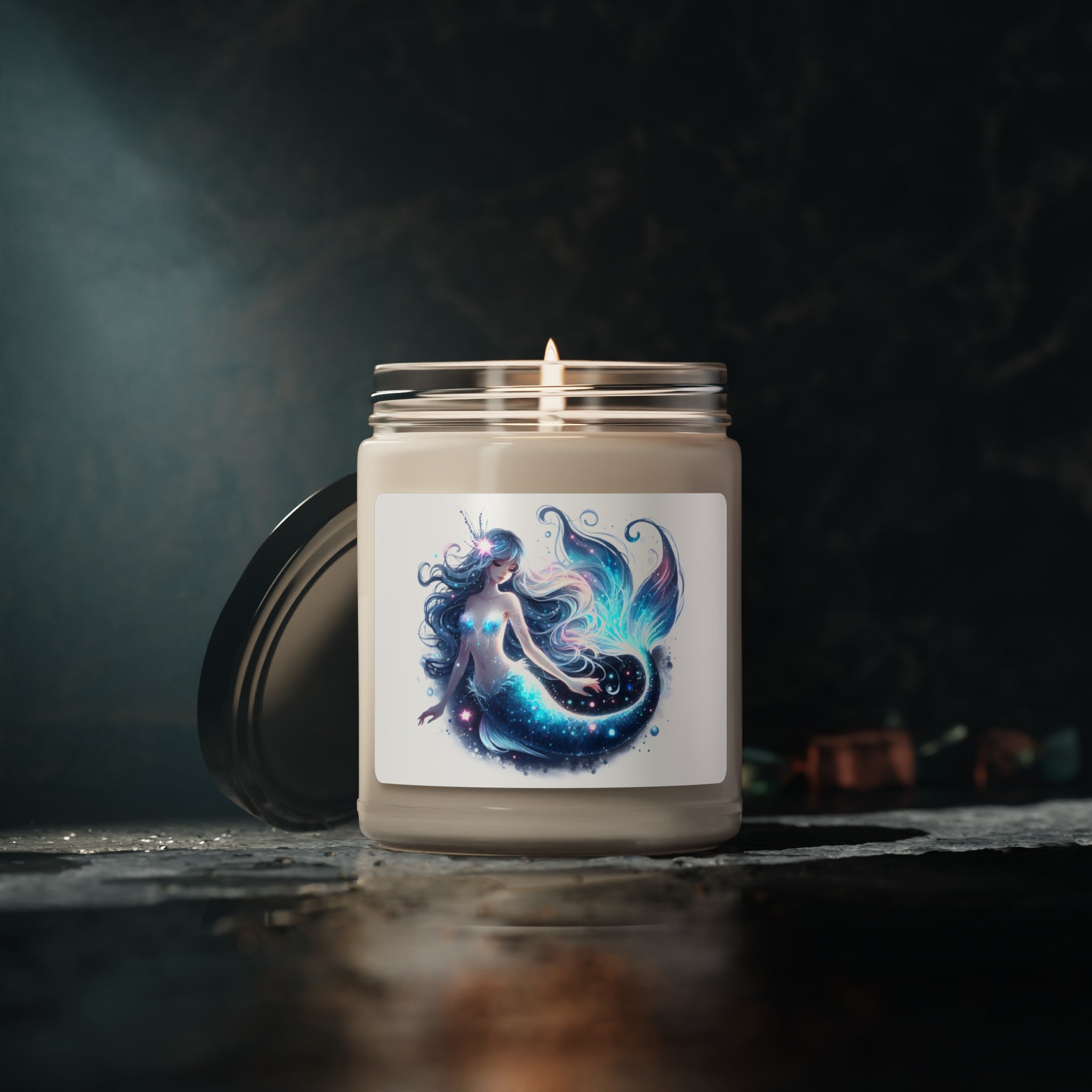 Blue mermaid scented Soy Candle, 9oz