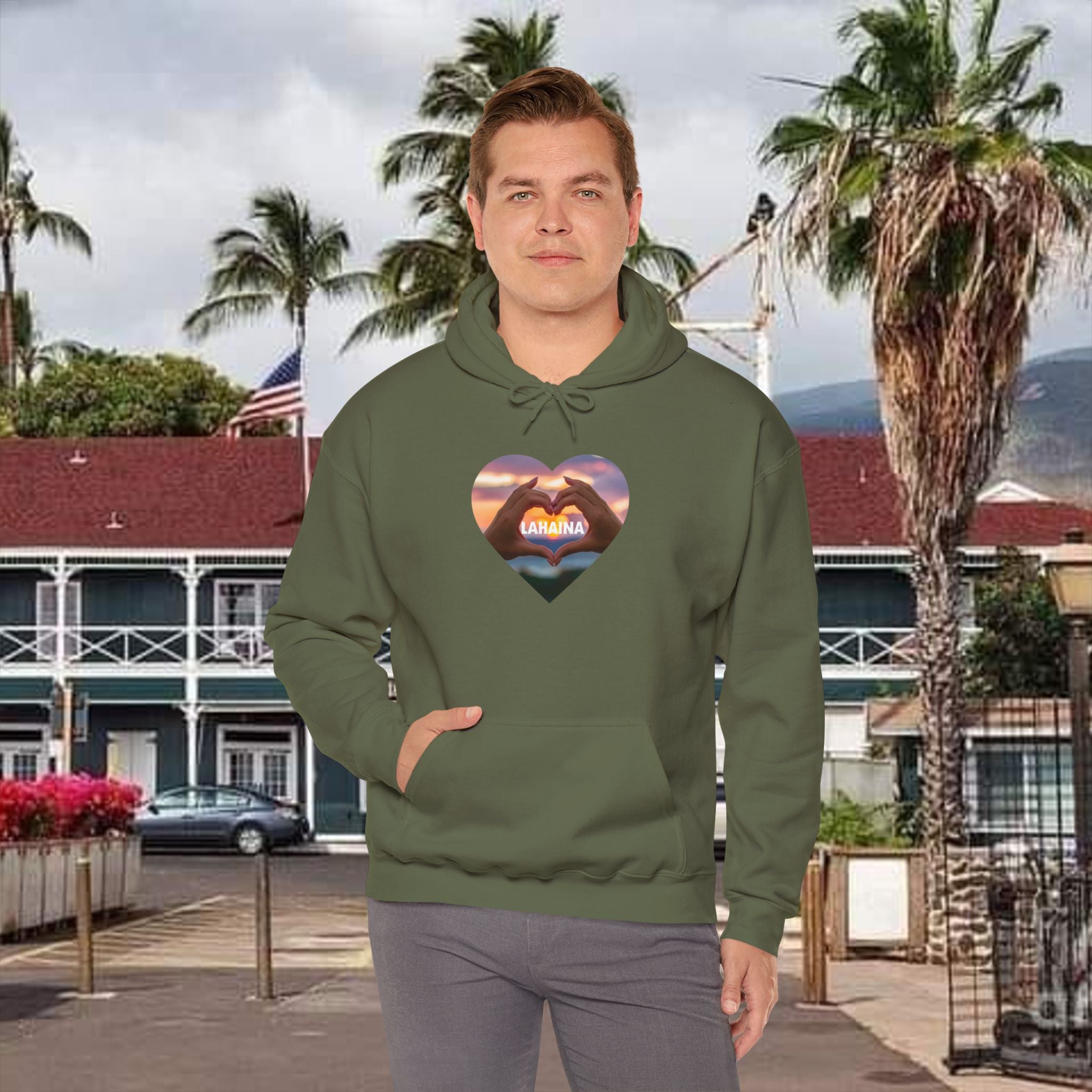 Lahaina beach Hooded Sweatshirt Unisex Heavy Blend