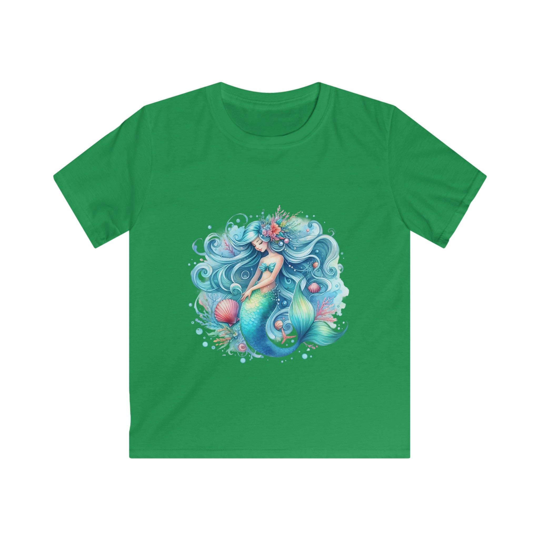 Sleepy Mermaid Kids' Black Tee – Softstyle Comfort