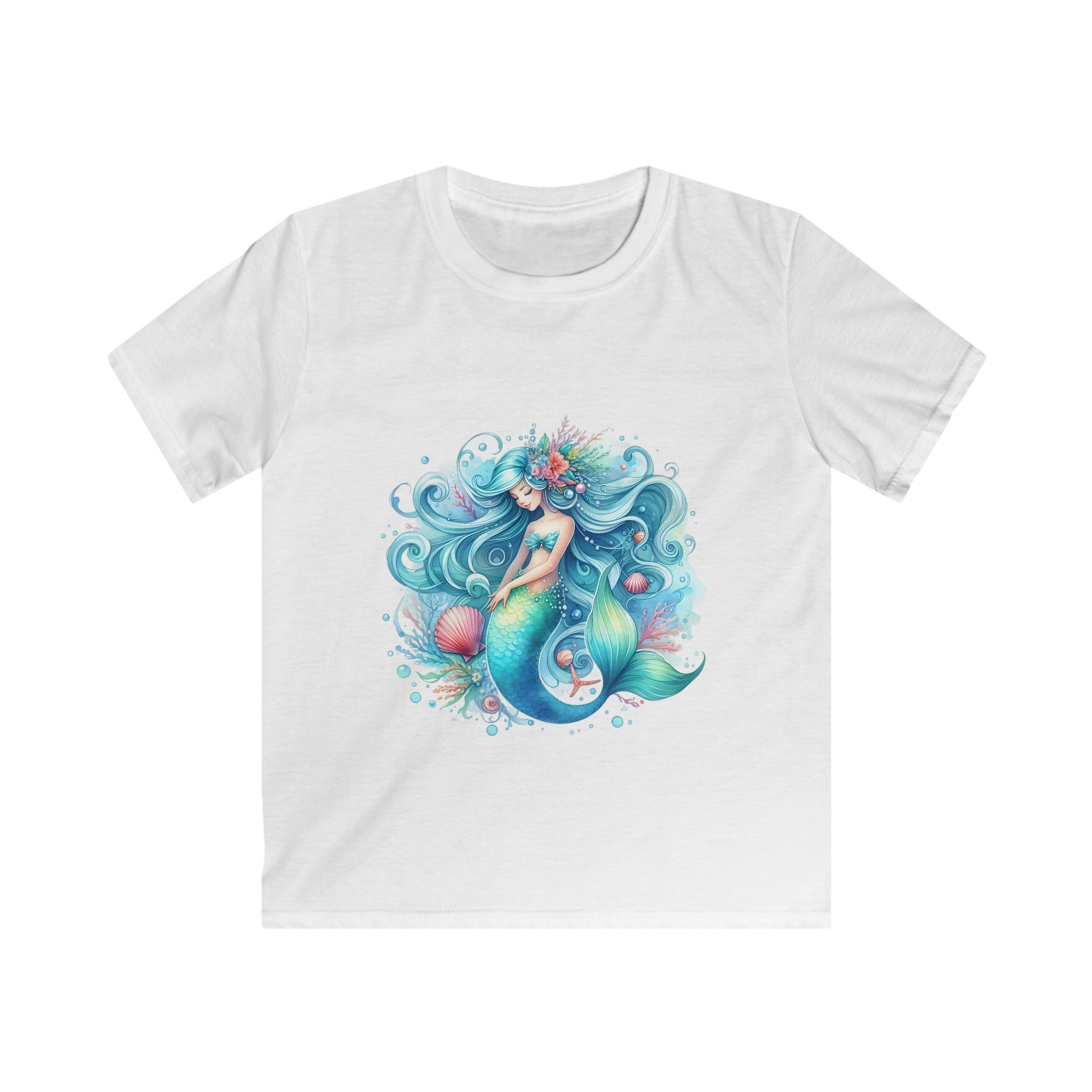 Sleepy Mermaid Kids' Black Tee – Softstyle Comfort