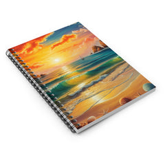 Golden Seashell Sunset Notebook