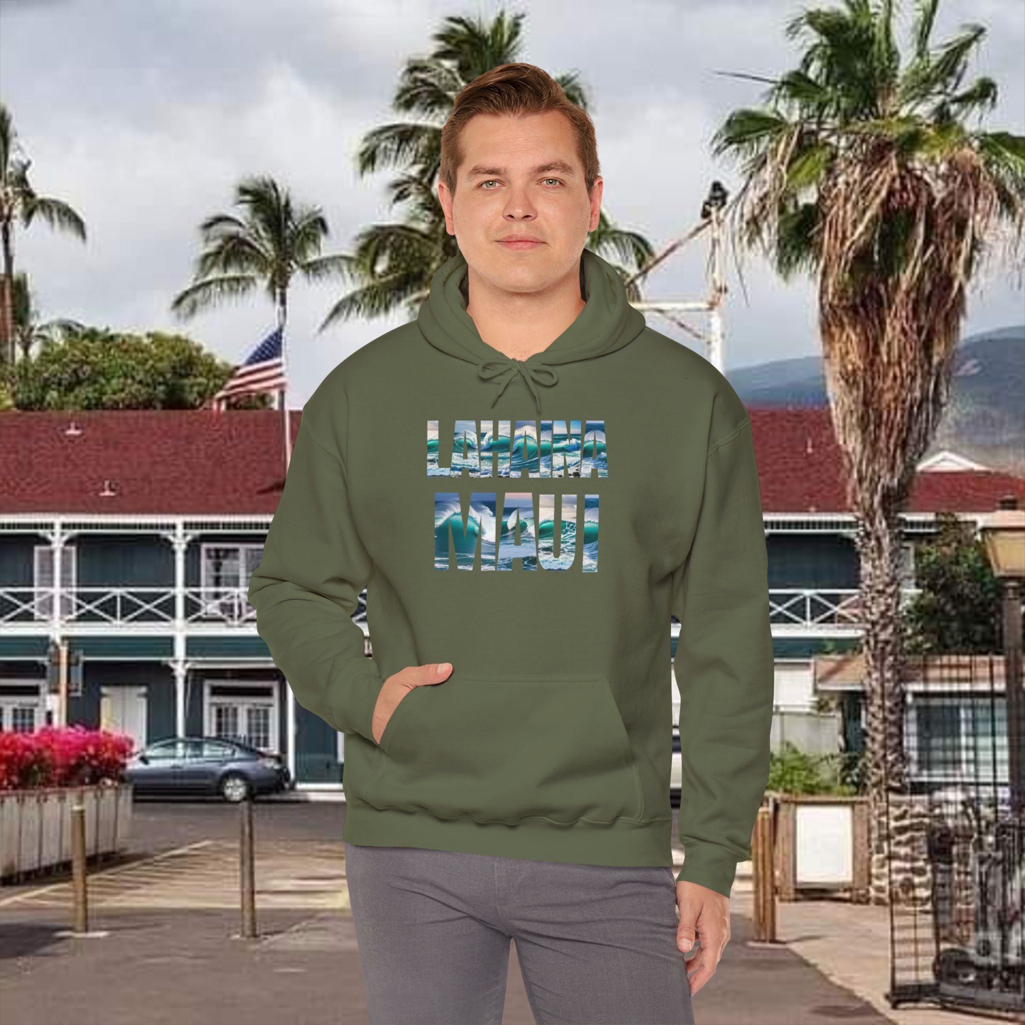 Lahaina Maui Hooded Sweatshirt Unisex Heavy Blend