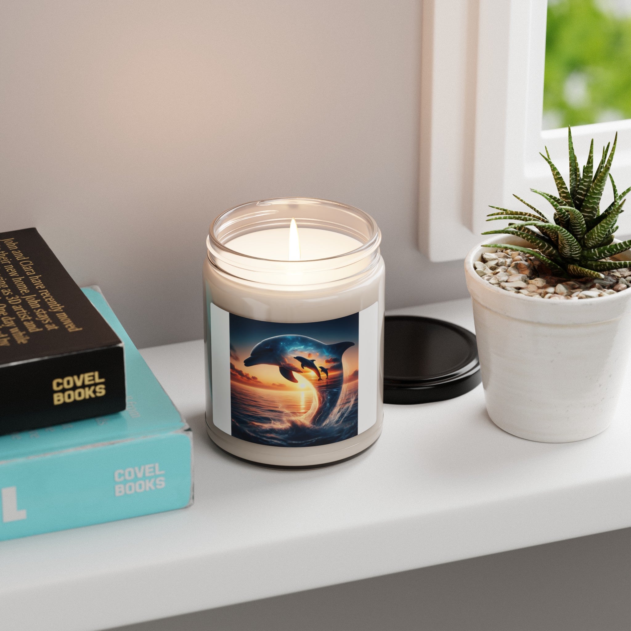 Sunset dolphin scented Soy Candle, 9oz