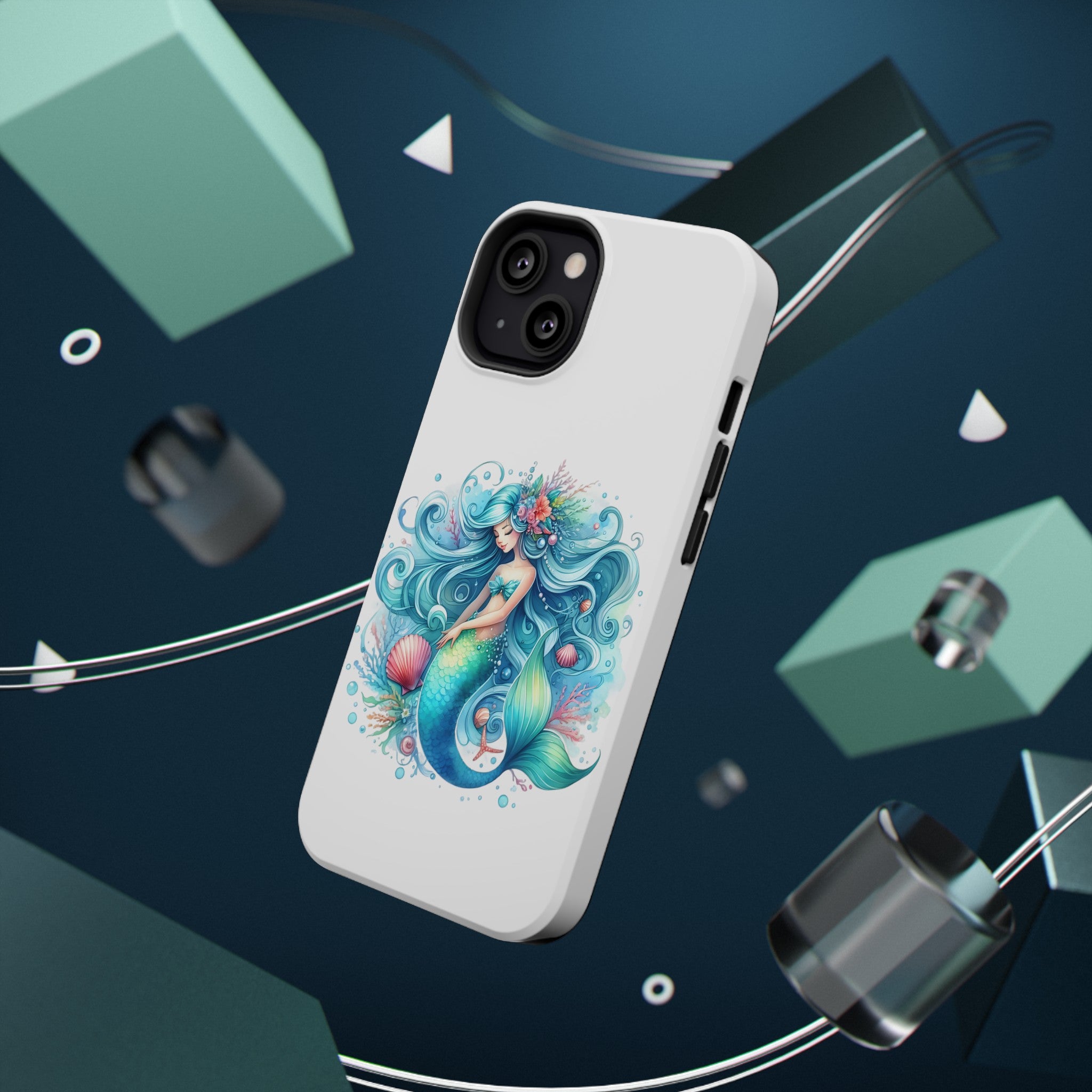 Dreamy Mermaid White Case for phone – Impact Resistant