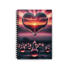 Heart Drop Sunset Notebook