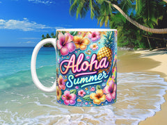 Aloha Summer Vibes Ceramic Mug, (11oz, 15oz)