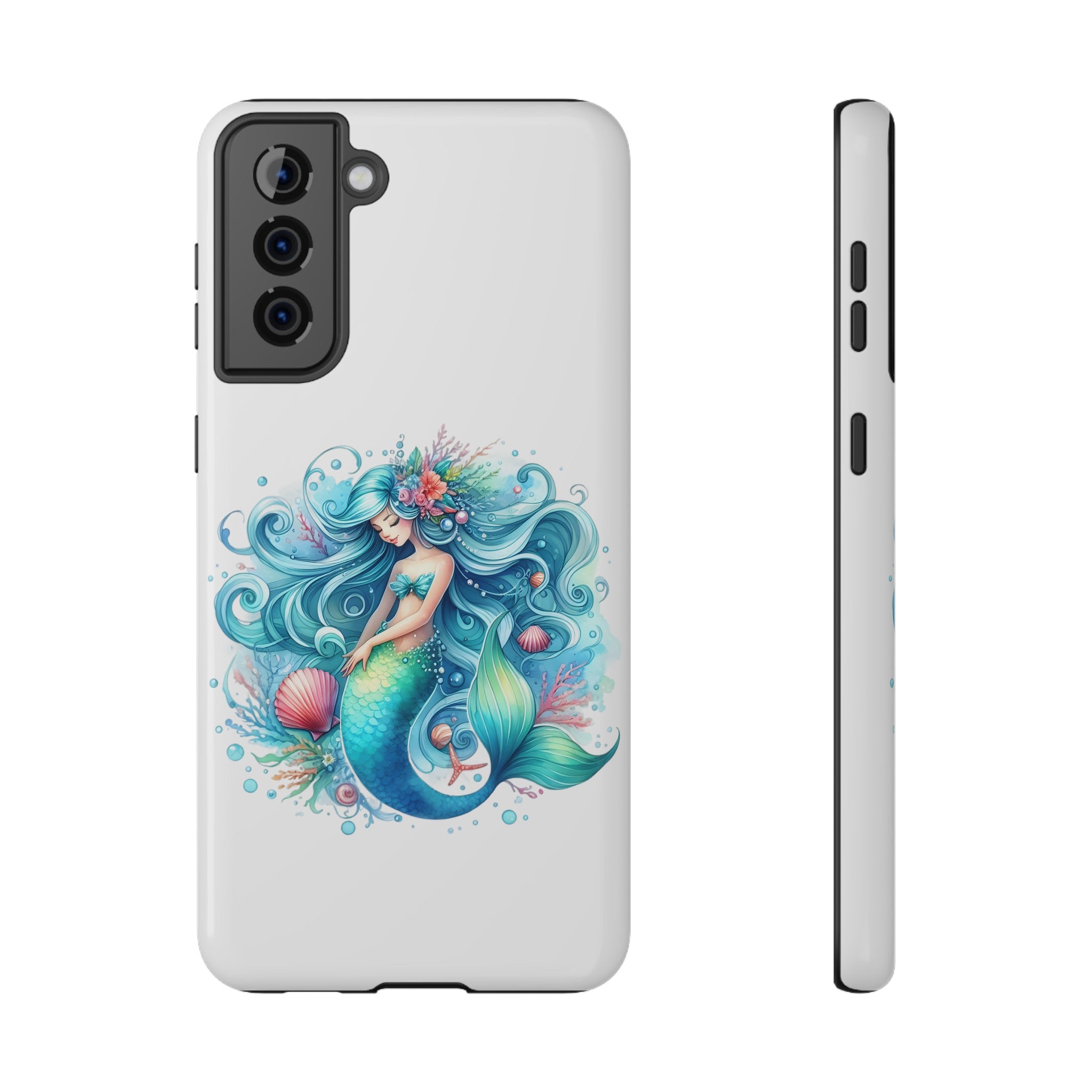 Dreamy Mermaid White Case for phone – Impact Resistant