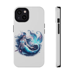 Sleepy Mermaid White Phone Case – Dual-Layer Protection