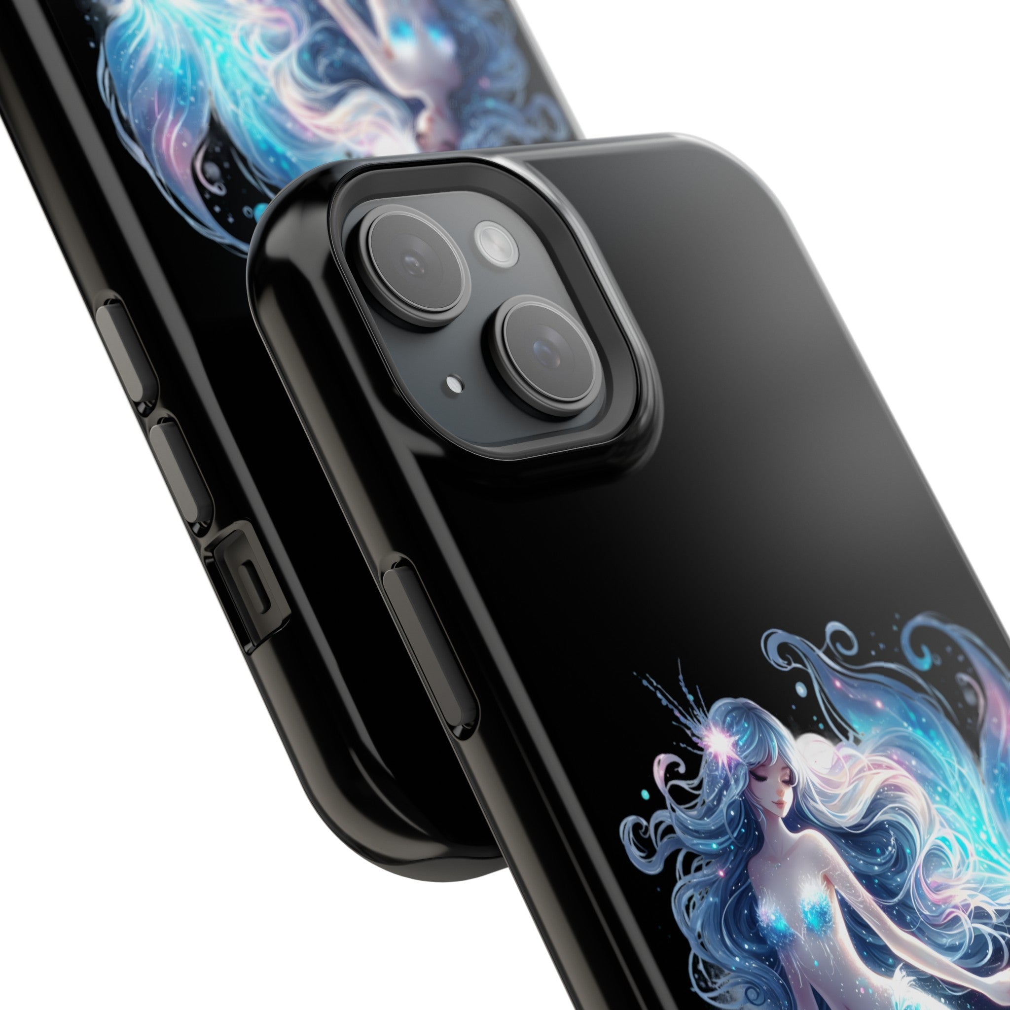 Sleepy Mermaid Black Phone Case – Matte or Glossy Finish