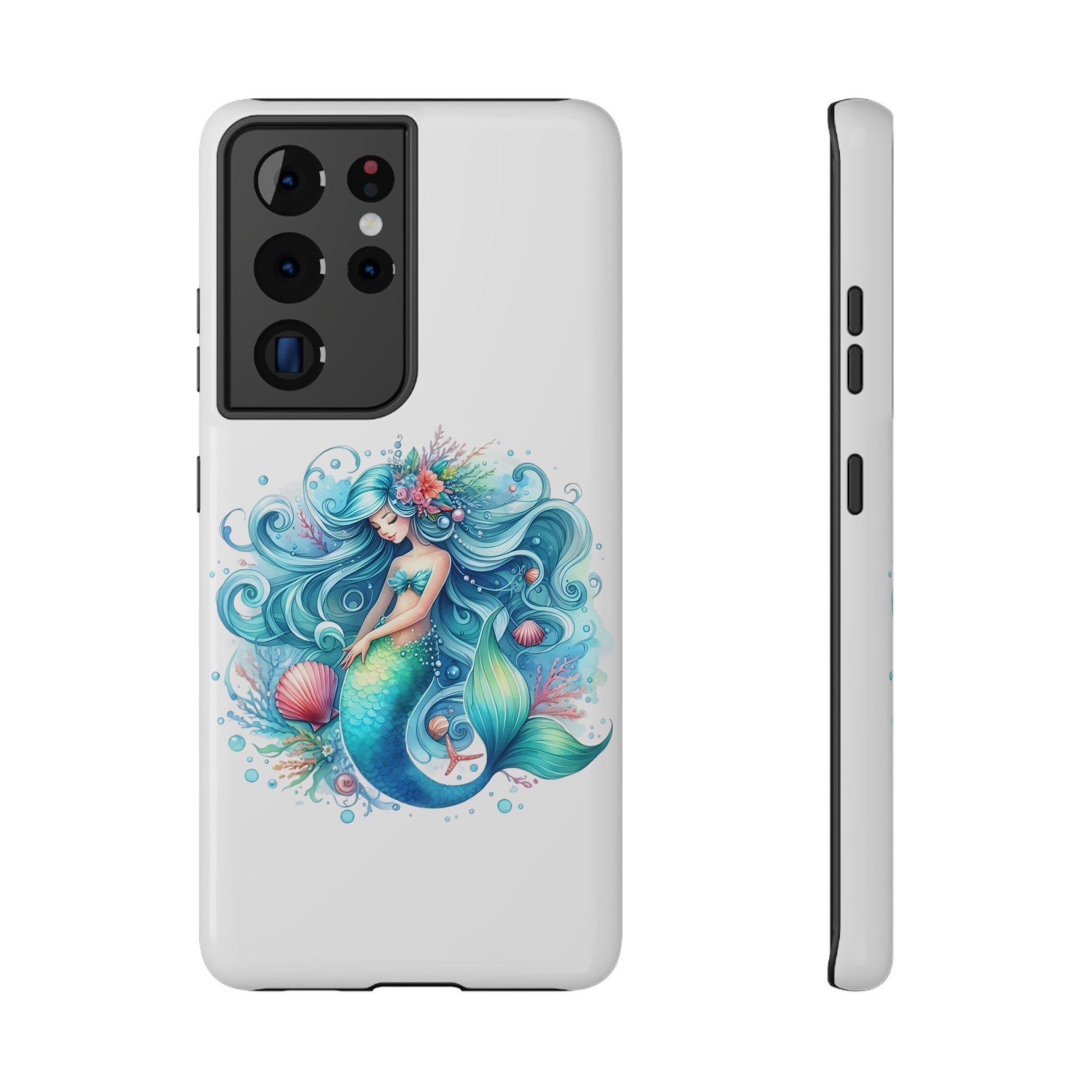 Dreamy Mermaid White Case for phone – Impact Resistant