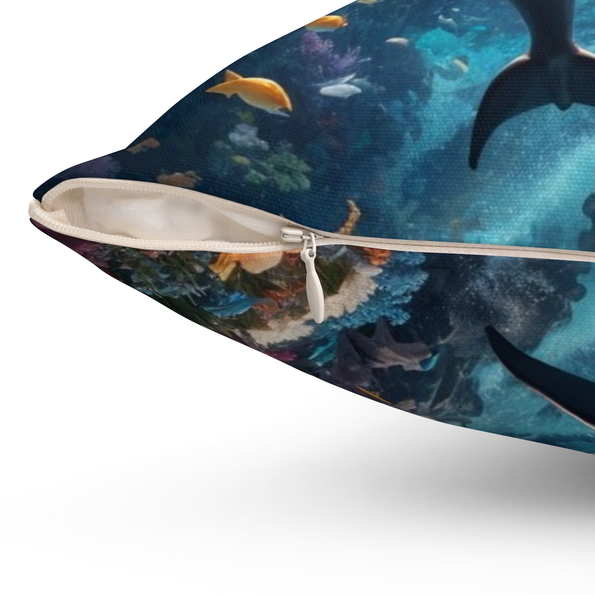 Ocean dolphin Spun Polyester Square Pillow