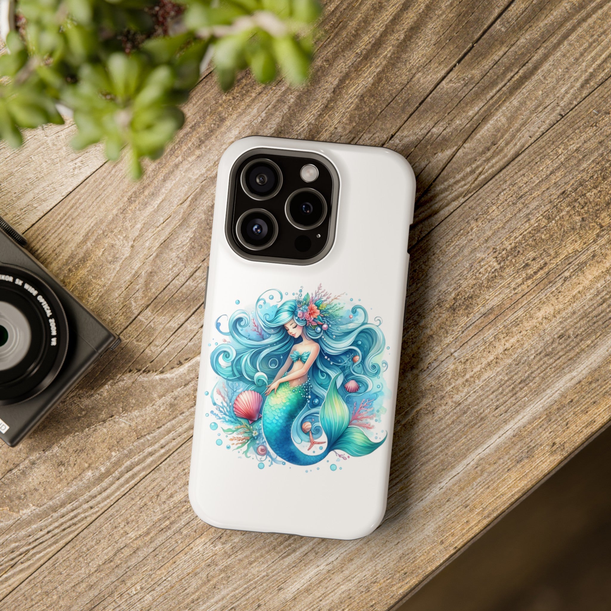 Dreamy Mermaid White Case for phone – Impact Resistant