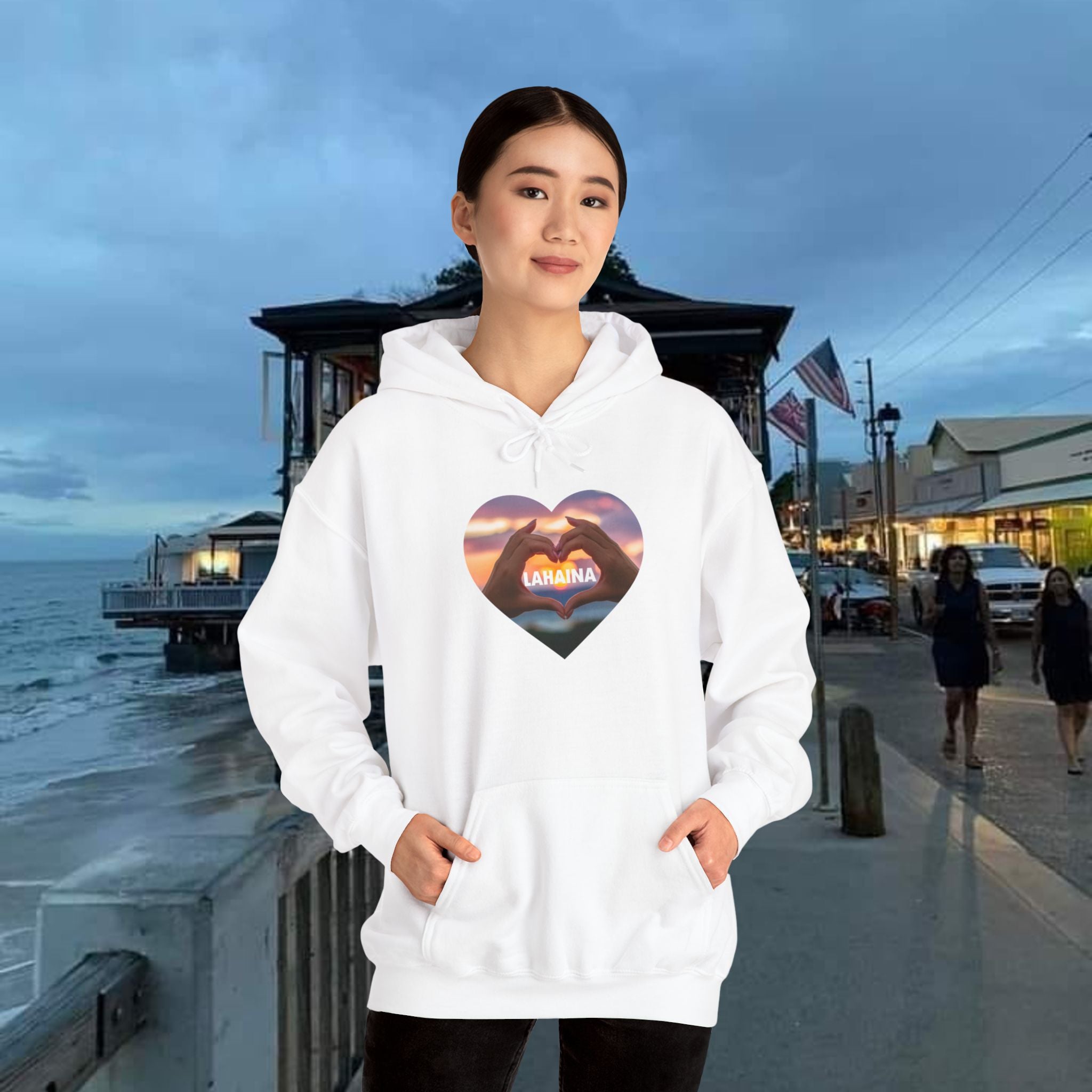 Lahaina beach Hooded Sweatshirt Unisex Heavy Blend