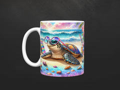 Cool Turtle Beach Ceramic Mug, (11oz, 15oz)