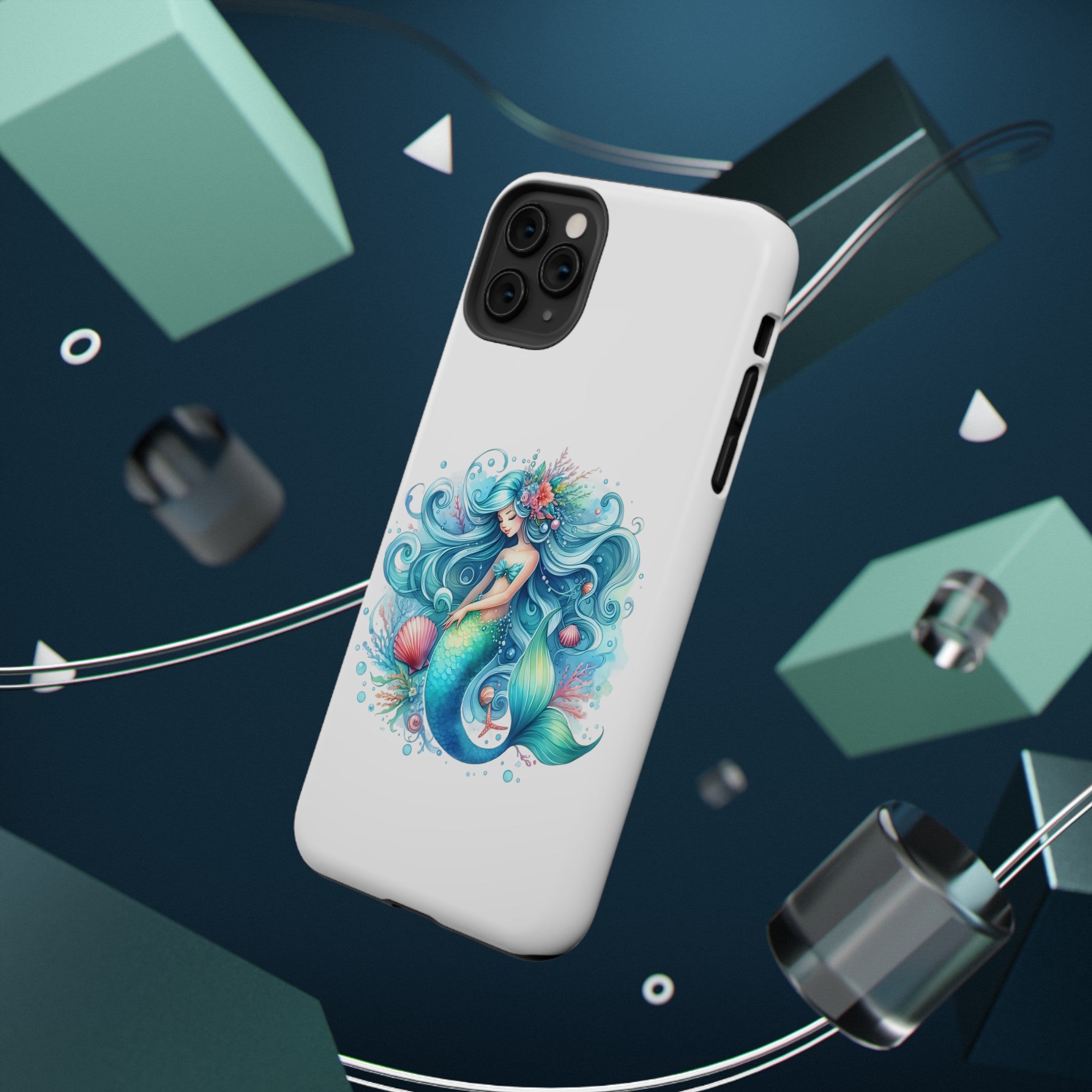 Dreamy Mermaid White Case for phone – Impact Resistant