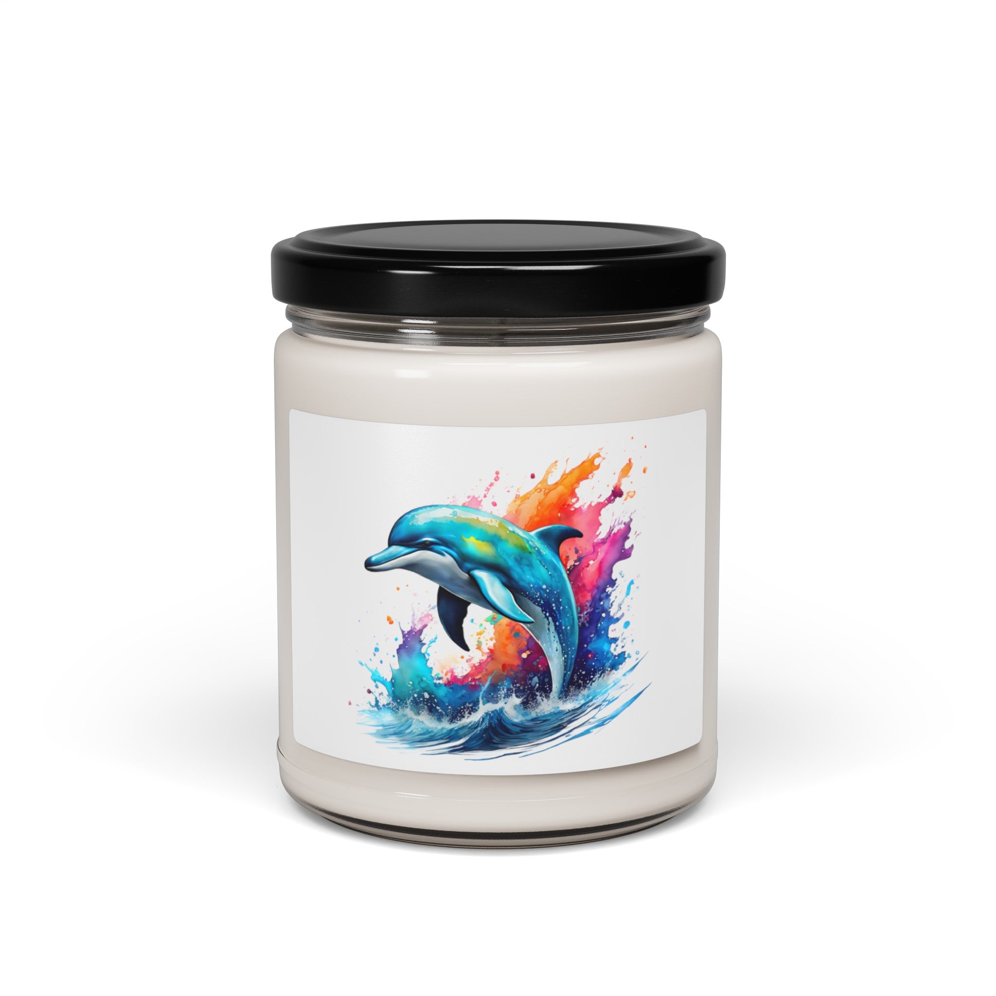 Rainbow dolphin Scented Soy Candle, 9oz