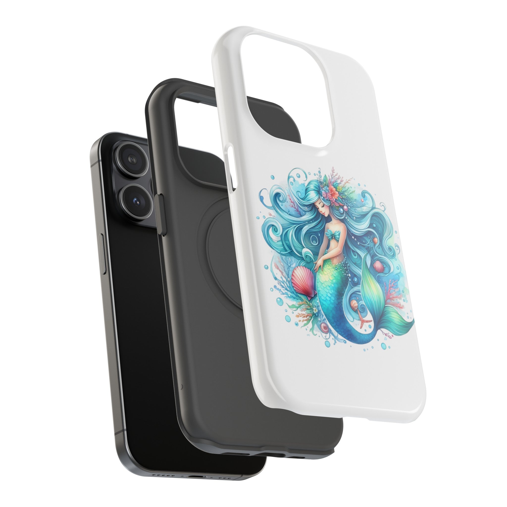 Dreamy Mermaid White Case for phone – Impact Resistant