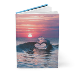 Heart Wave Sunset Hardcover Journal