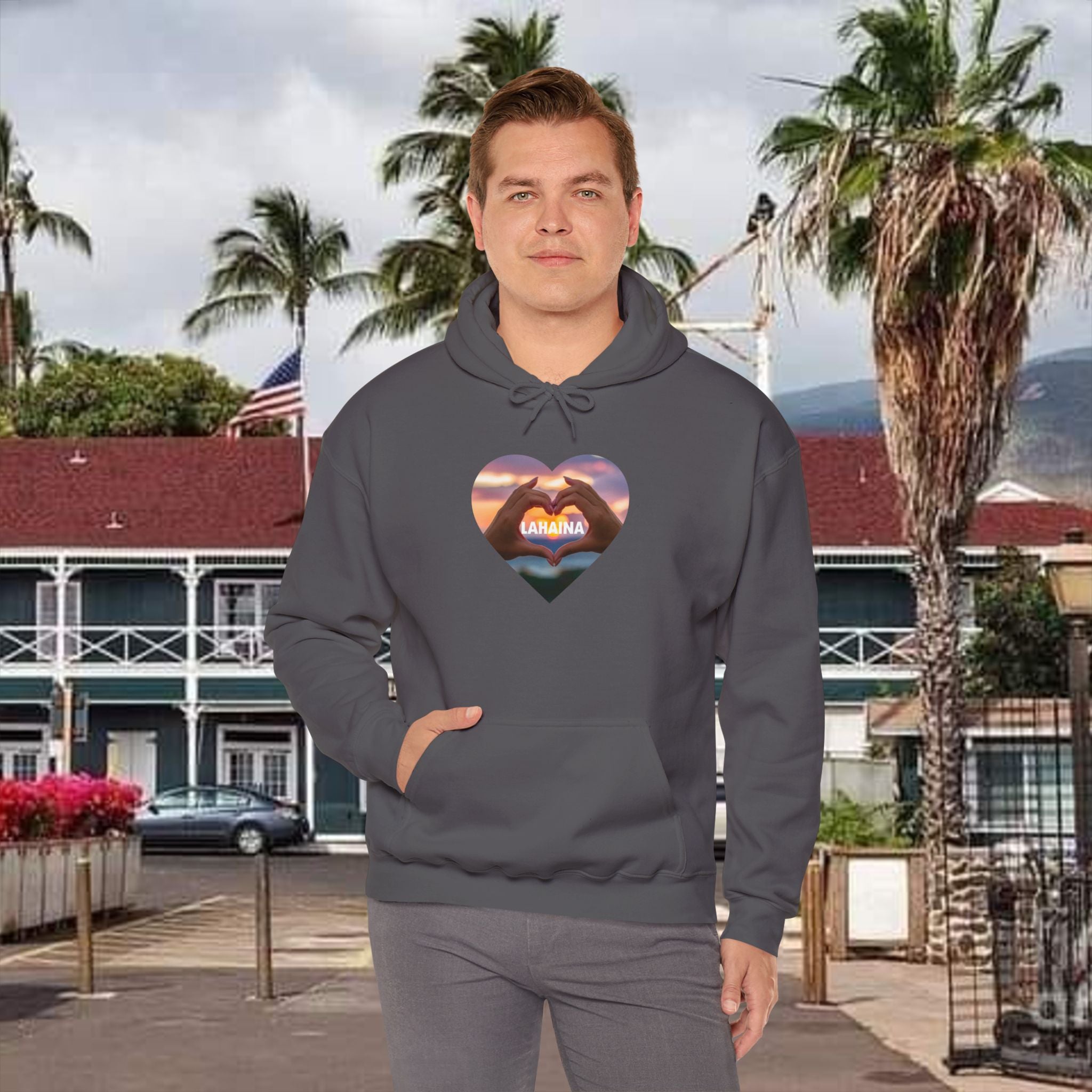 Lahaina beach Hooded Sweatshirt Unisex Heavy Blend