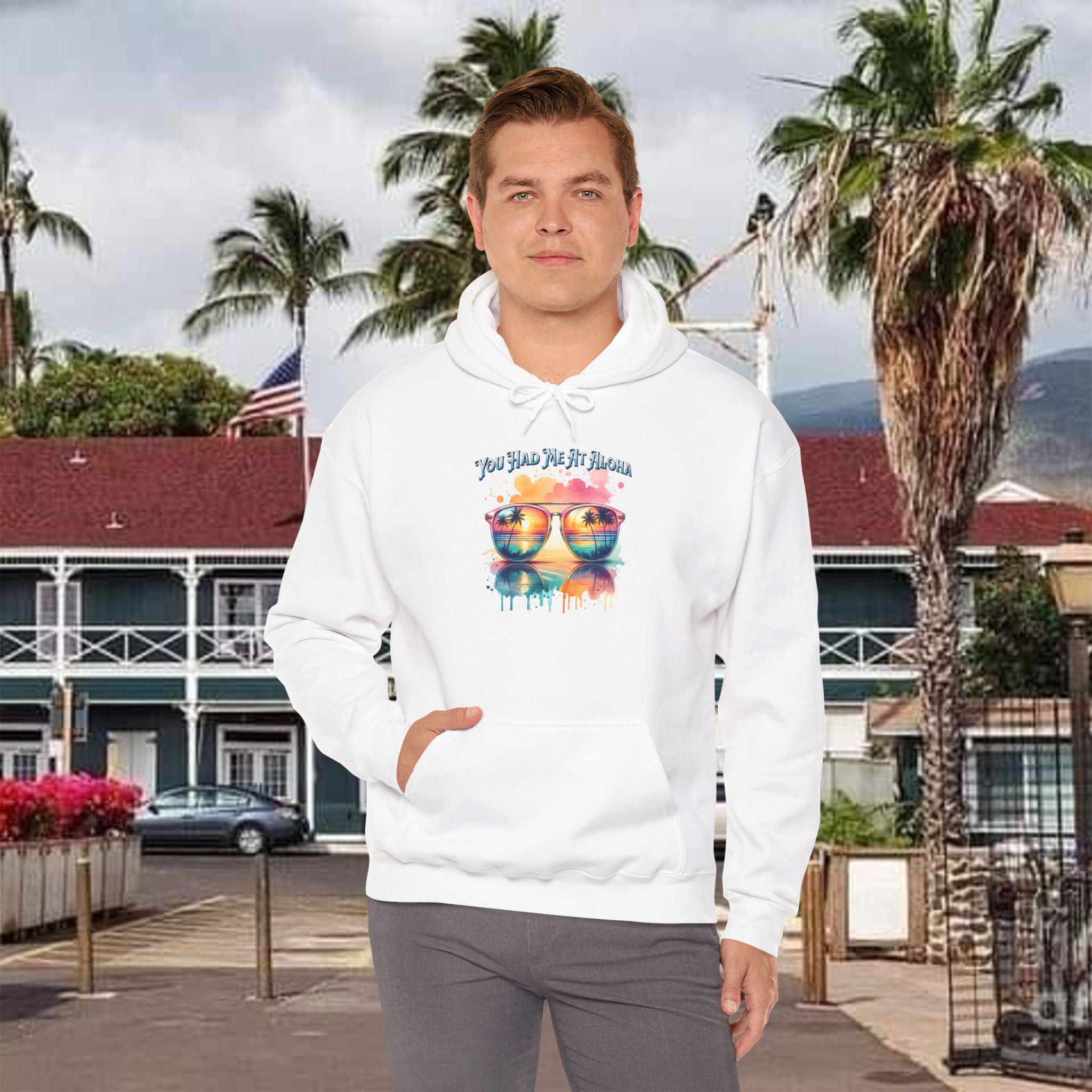 You Had Me At Aloha Hooded Sweatshirt Unisex Heavy Blend